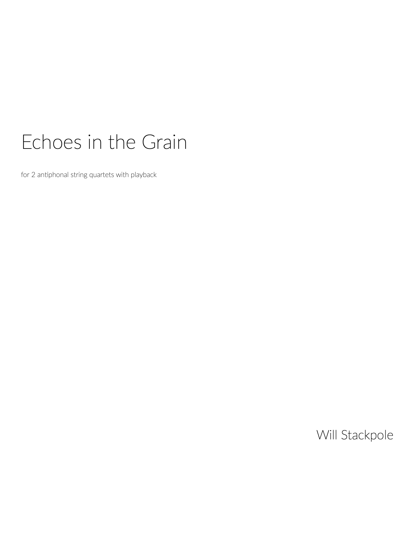Echoes in the Grain [physical edition]