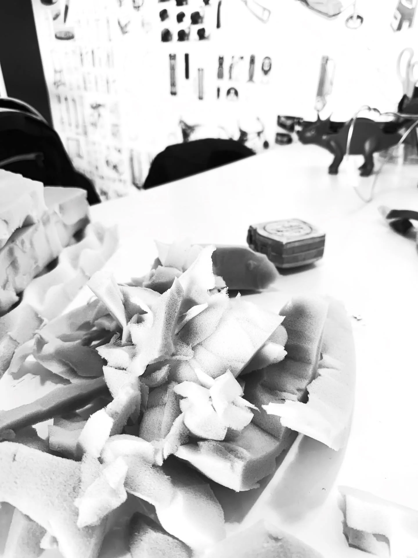 Having fun with some foam. Making rough mockups for ergonomic testing on designs.  #prototyping #proto #prototypes #invent #ergonomics