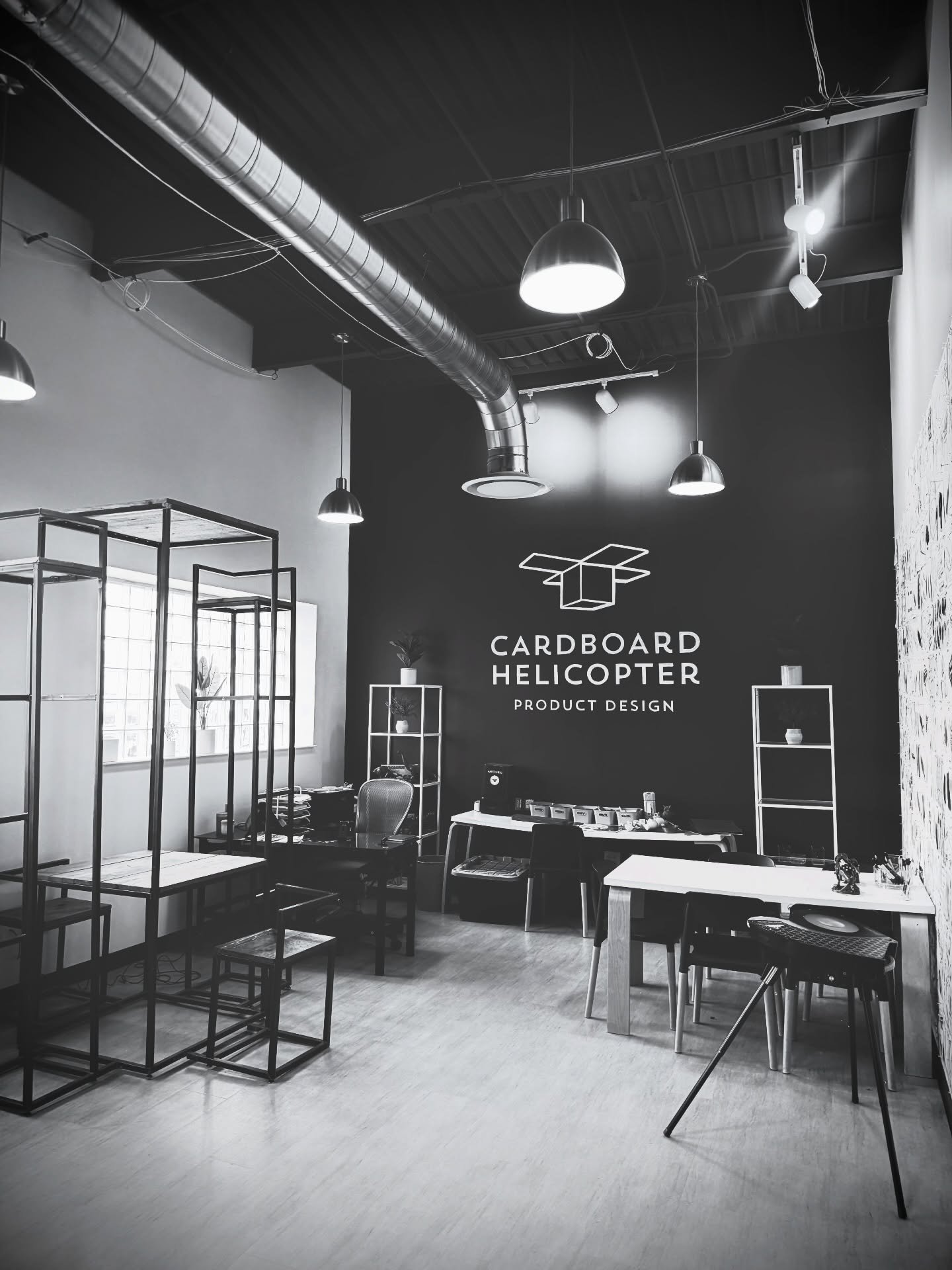 Studio vibes in CLE. #cle #cleveland #cardboardhelicopter #branding #industrialdesign