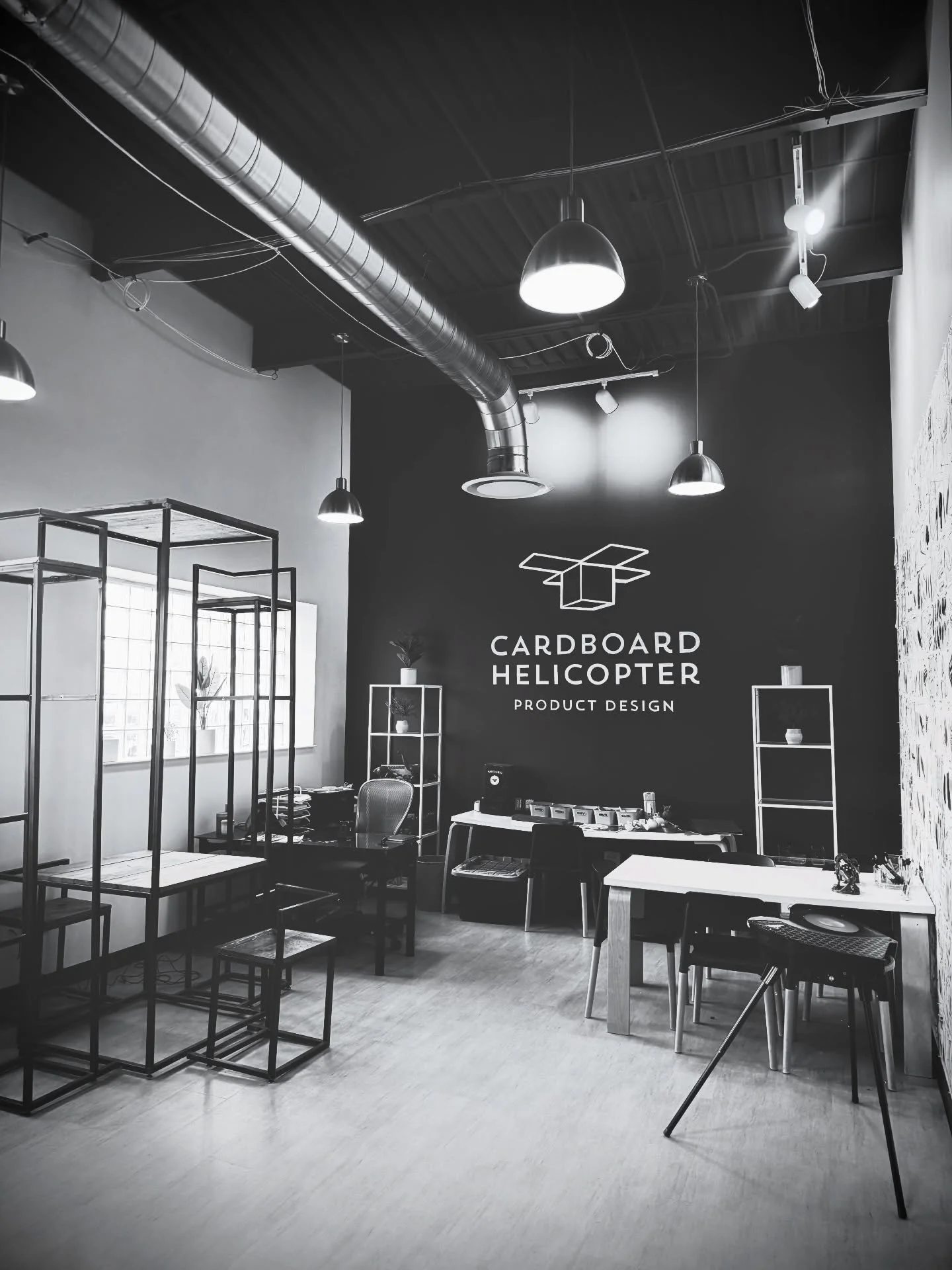 Studio vibes in CLE. #cle #cleveland #cardboardhelicopter #branding #industrialdesign