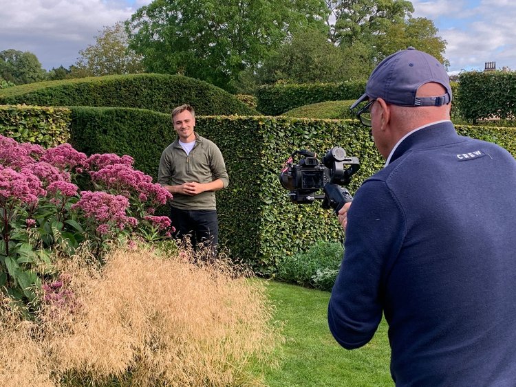 Jamie Butterworth filming for television