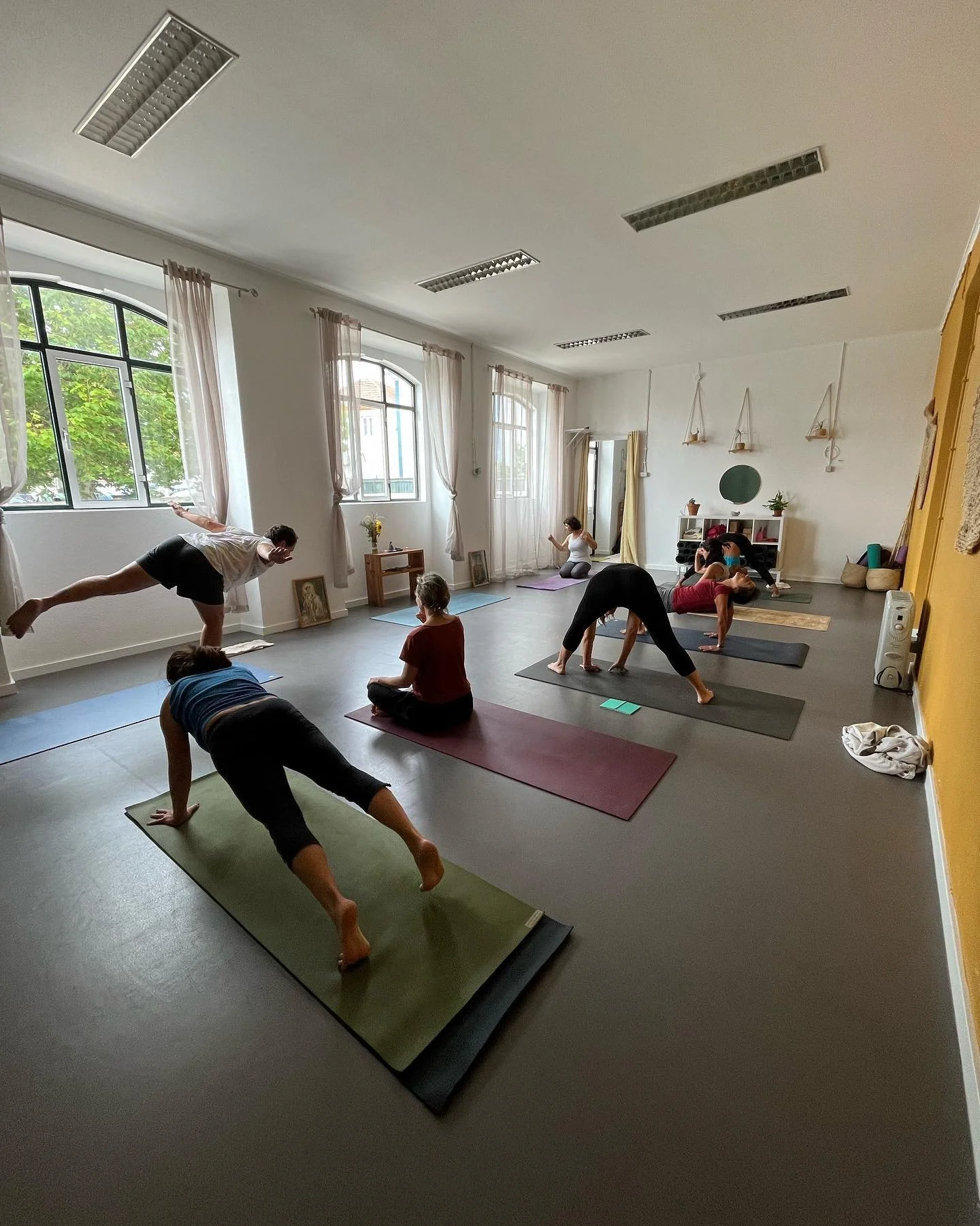 Mover, Respirar, Meditar - Como ser&aacute; poss&iacute;vel partilhar com outros uma sala em que cada um faz a pr&aacute;tica que mais se adequa ao seu corpo,mente,idade, ou vontade.

- Esta foto demonstra que &eacute; poss&iacute;vel.

A pr&aacute;t