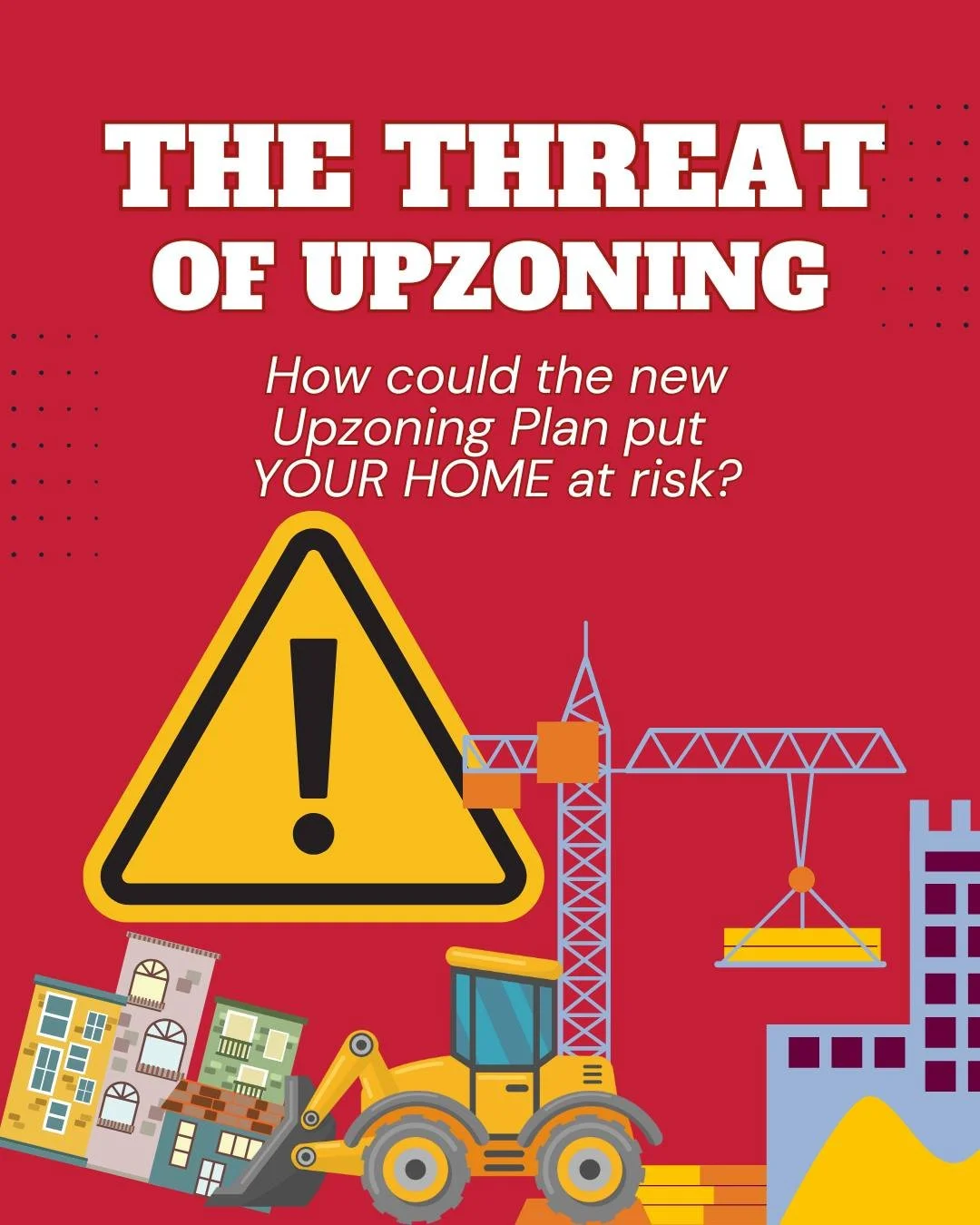 Join our call in campaign to stop the demolition of rent controlled housing in the city upzoning plan! Call your supervisor today to protect San Francisco! ☎️ 🚧