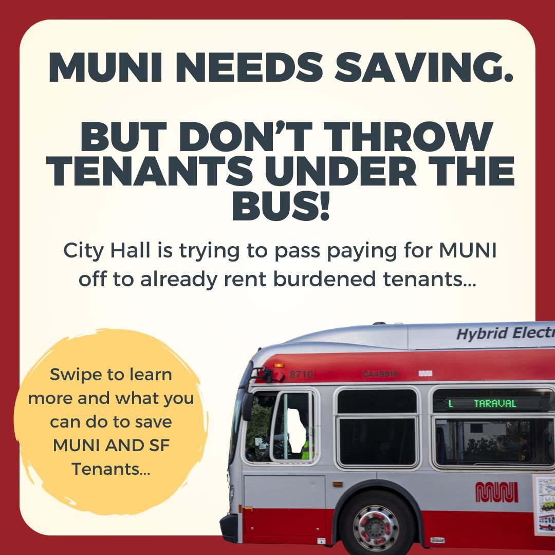 There's a way to save MUNI AND keep rents affordable - let's make sure the Board of Supervisors protects it! Call today ☎️