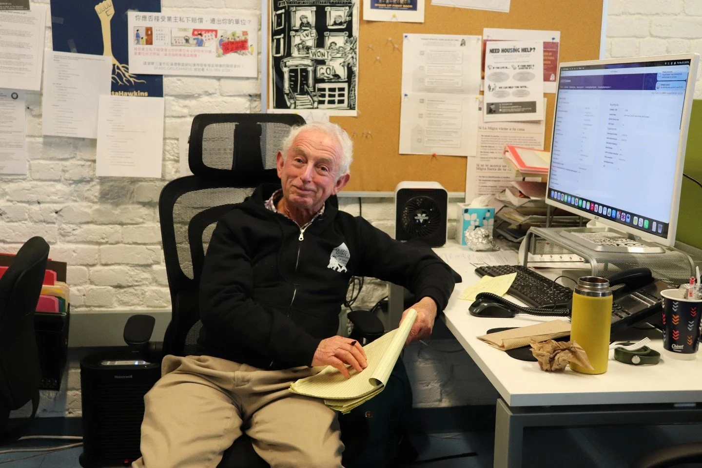 Meet John, he has been volunteering as a counselor with HRCSF for 40 years!
He enjoys being a counselor because it allows him to help people, and sees the HRCSF clinic as a family, where communication is essential. He likes to remind tenants of SF th