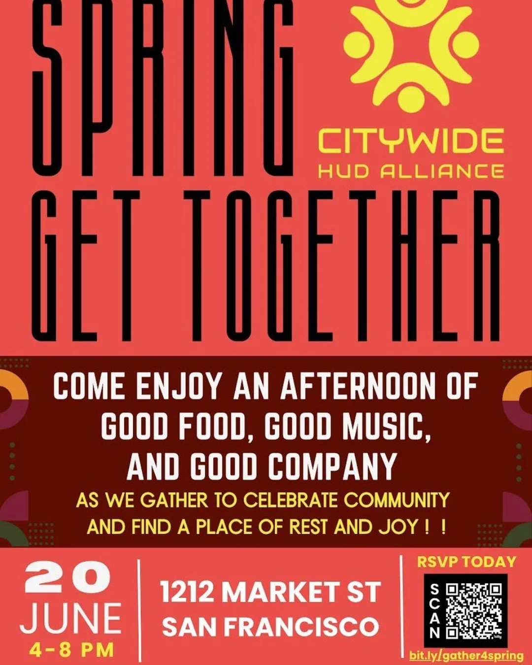 🌸SPRING GET TOGETHER 🌸 
✨An Invitation from the CityWide HUD Alliance✨

Join us for our Spring Get Together on June 20th, 2026 from 4:00 PM &ndash; 8:00 PM!

Come enjoy good food, great music, and wonderful company as we gather to relax, reconnect,
