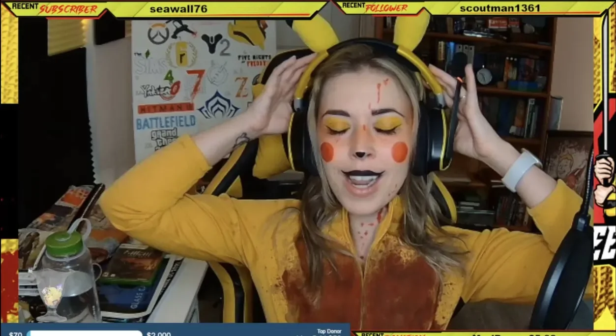 Screenshot of the author dressed up for a stream.
