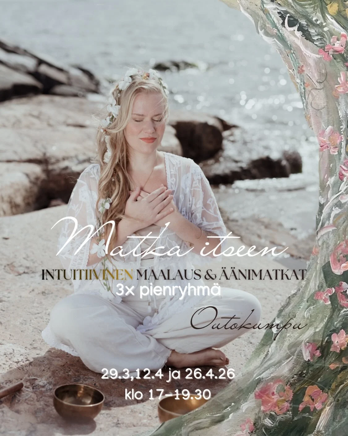 Kaipaatko syv&auml;&auml; rauhaa ja yhteytt&auml; omaan luovuuteesi?

Luovuus syntyy rauhan tilasta.
Se virtaa siell&auml;, miss&auml; on l&auml;sn&auml;oloa ja tilaa olla juuri sellainen kuin on.

Se virtaa vapaudessa.

Luovuus syvent&auml;&auml; su