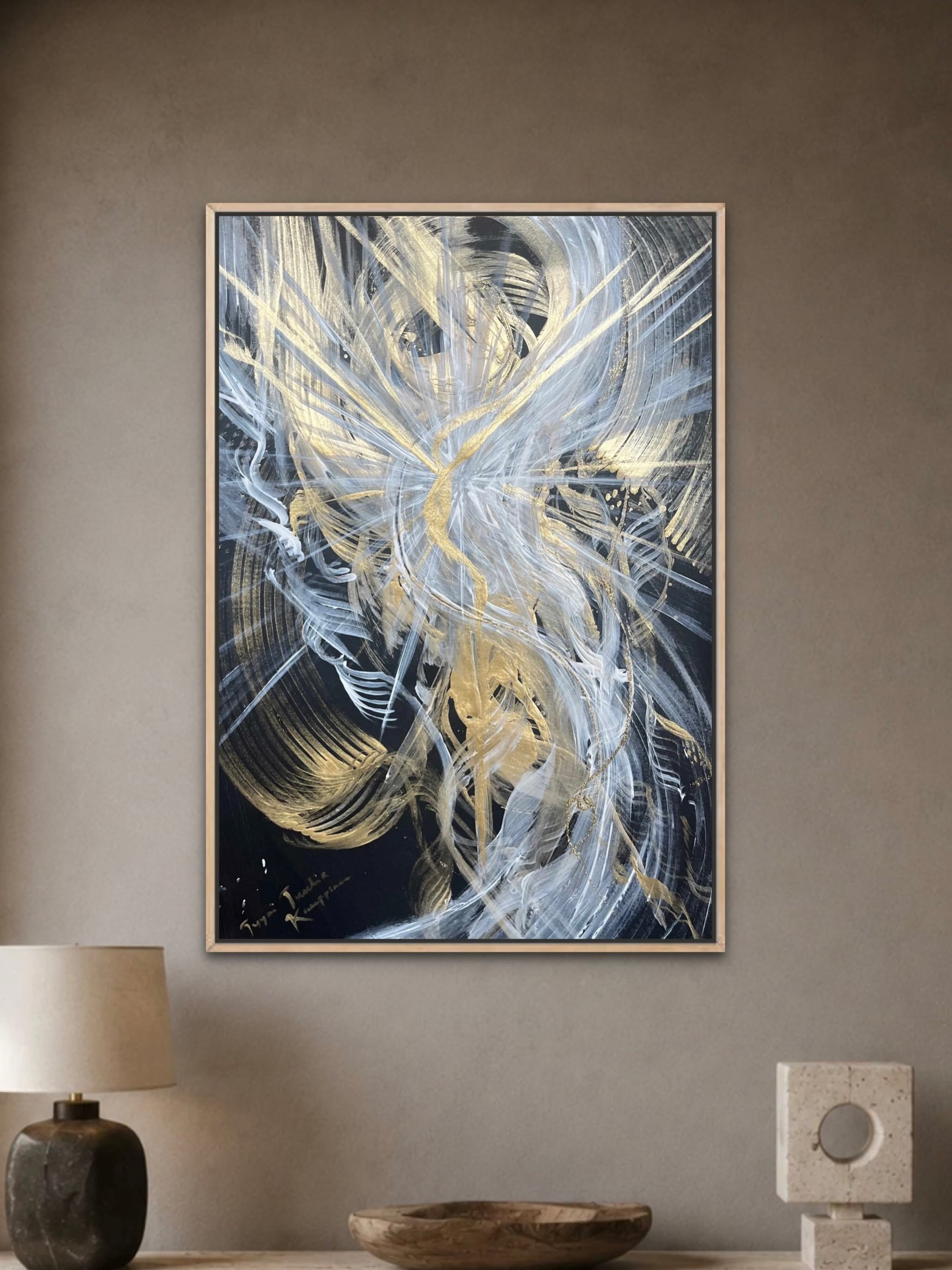 Kirkas, kevyt - mutta vahva , 30x40cm 

Valon linjaus, 30x40cm

Teokset on tehty akryyleilla laadukkaalle paperille, kullanv&auml;riset ohuet kehykset tulee mukana. 

Tekovuosi 2026

Saatavilla viestill&auml; @tyyniart / tyynituuliakauppinen@gmail.co