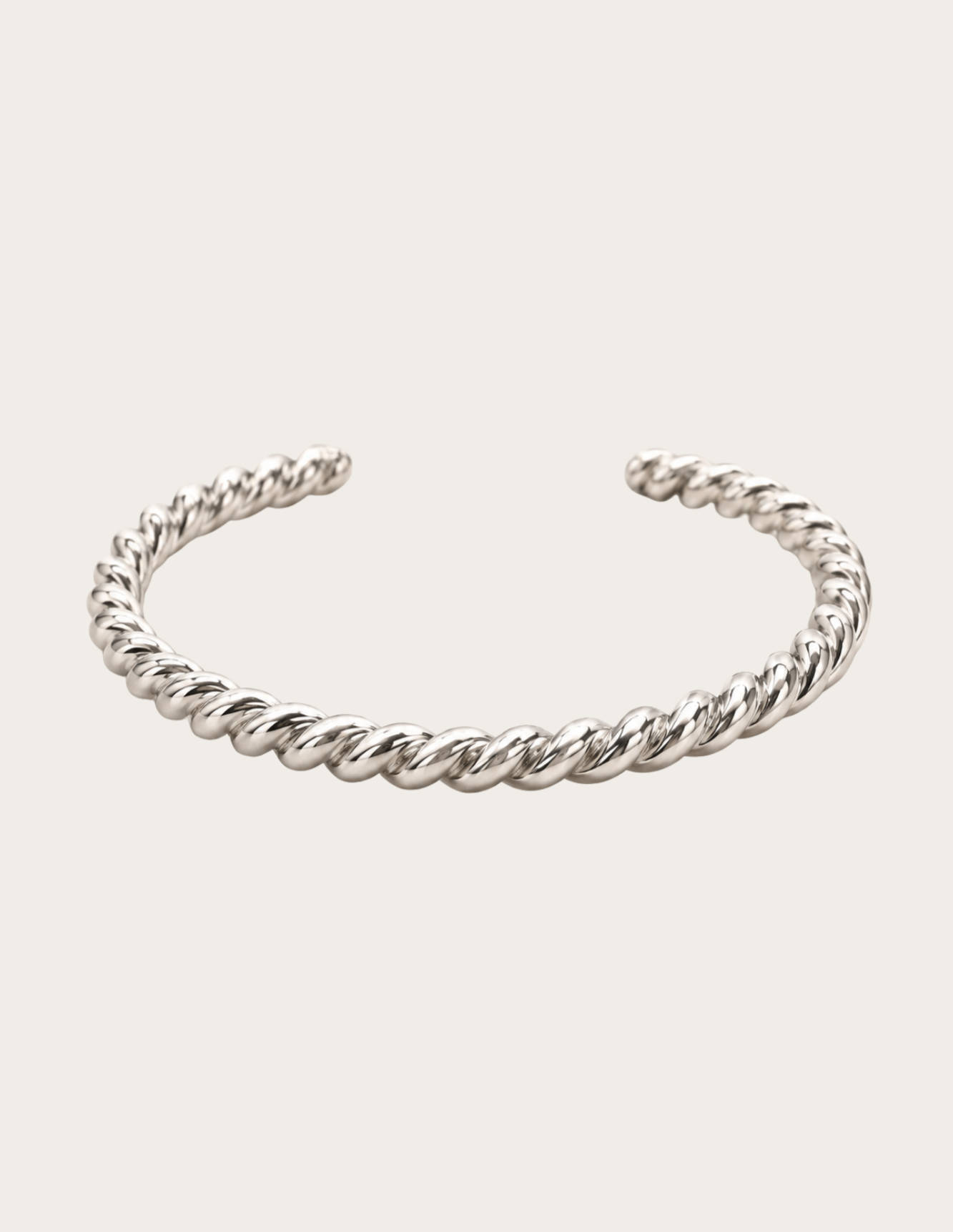 THE THICK SILVER TWIST BANGLE