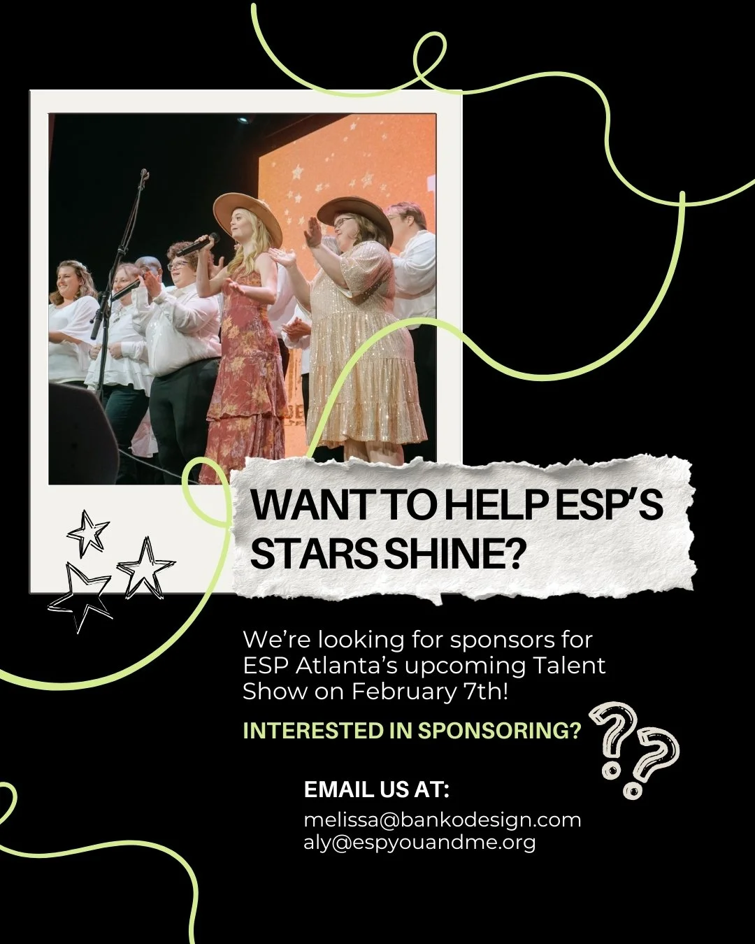 We&rsquo;re looking for corporate sponsors. 💛
Big news: ESP&rsquo;s Atlanta location has the opportunity to host its first-ever Big Hearts Talent Show on February 7, 2026, and we&rsquo;re looking for corporate sponsors to help give these incredible 