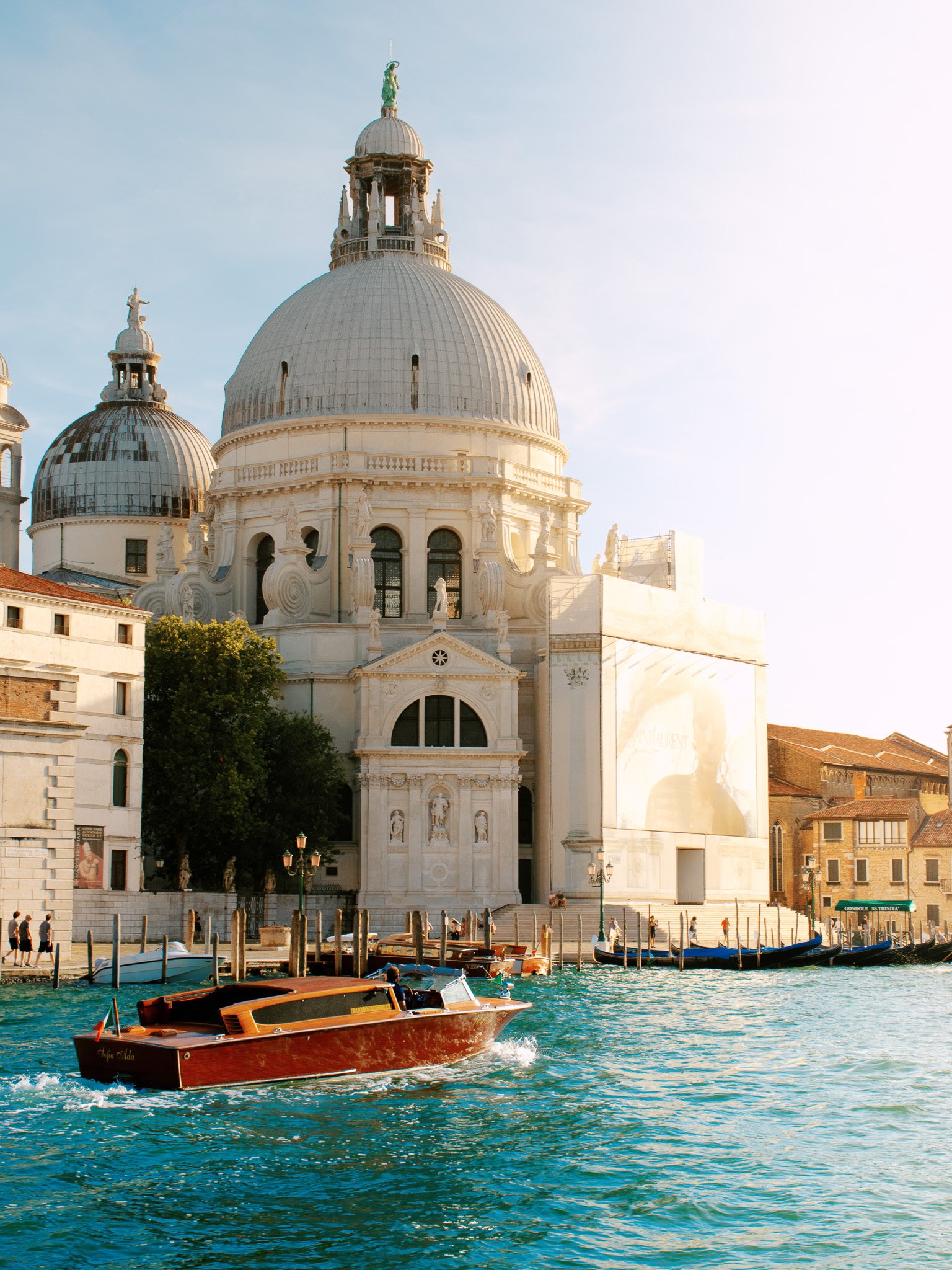 Boat on Grand Canal with Santa Maria della Salute, Venice