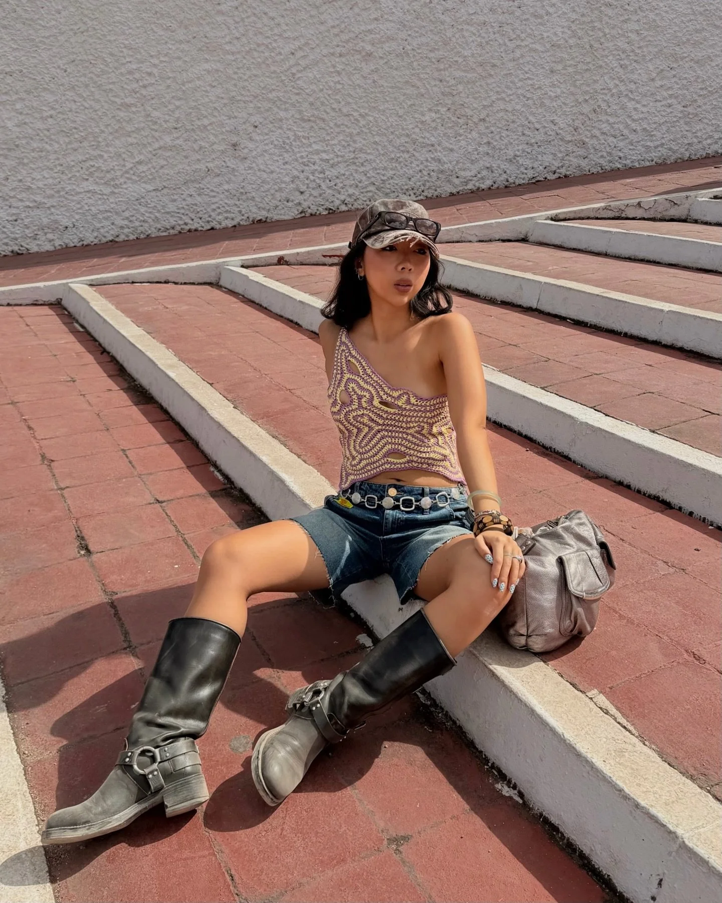 proof of me wearing pieces i crocheted: cancun edition