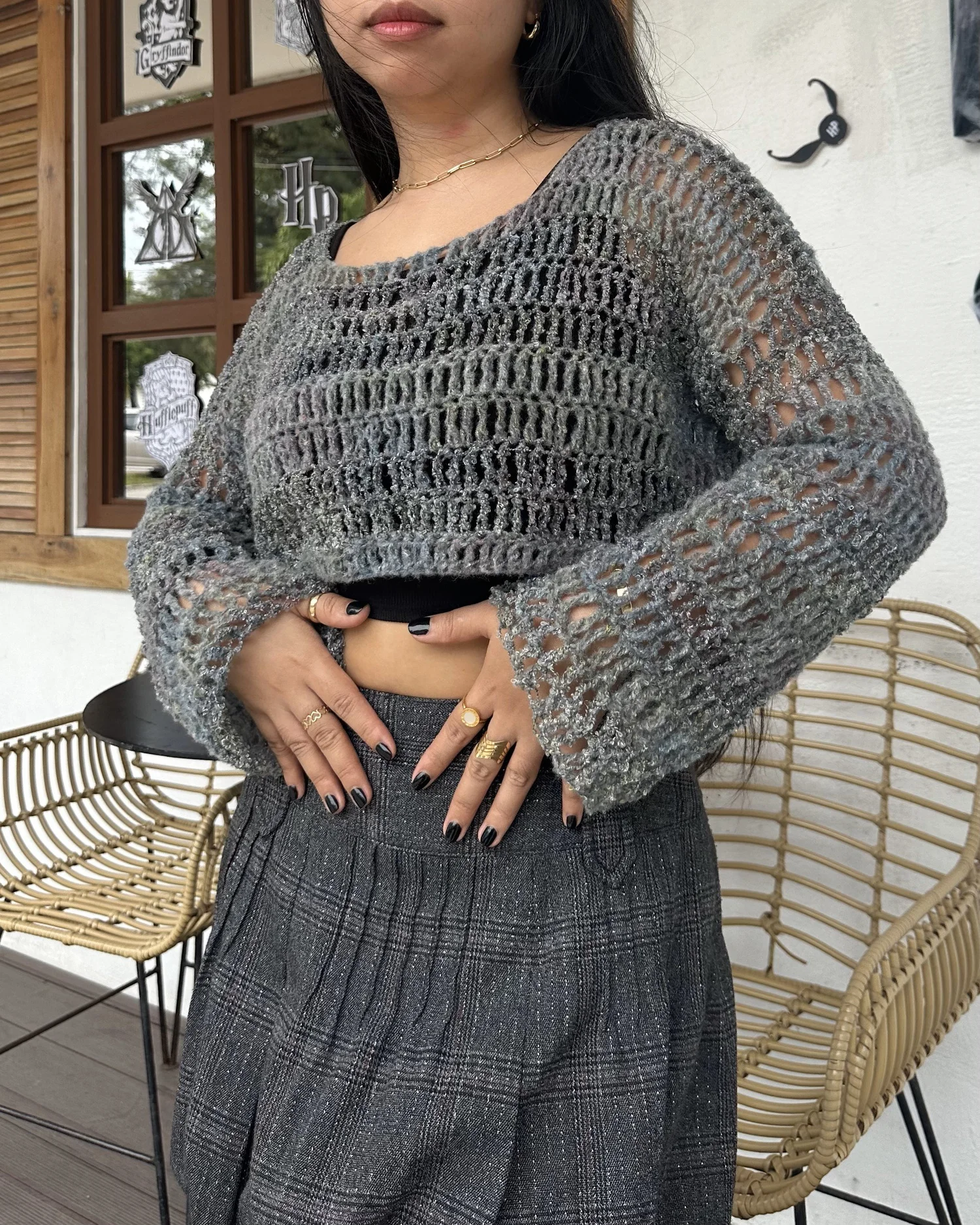 Crochet Pattern Crop Shoulder Sweater Crochet Pattern Oversized - Main Image