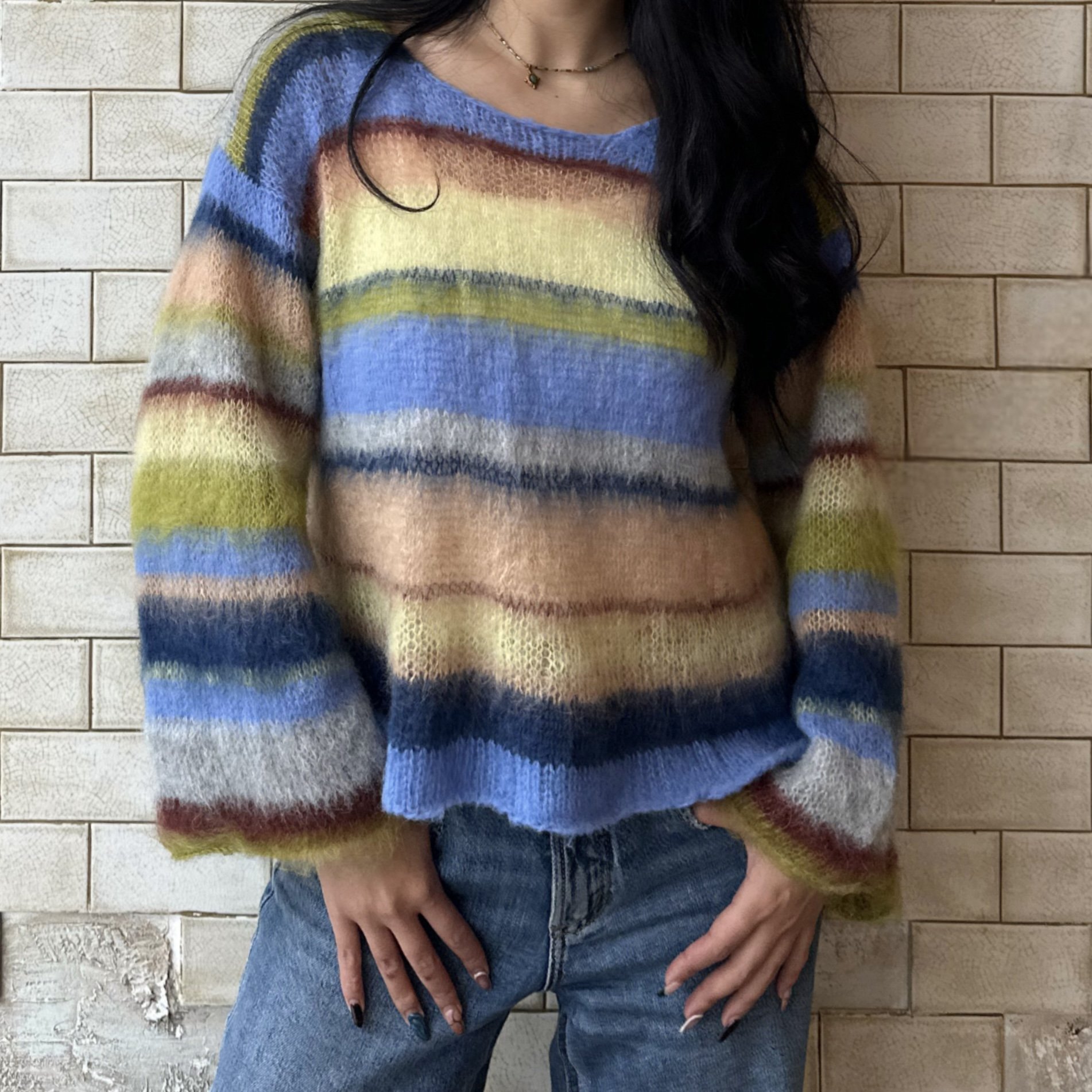 Watercolor Brushed Sweater Knit Pattern