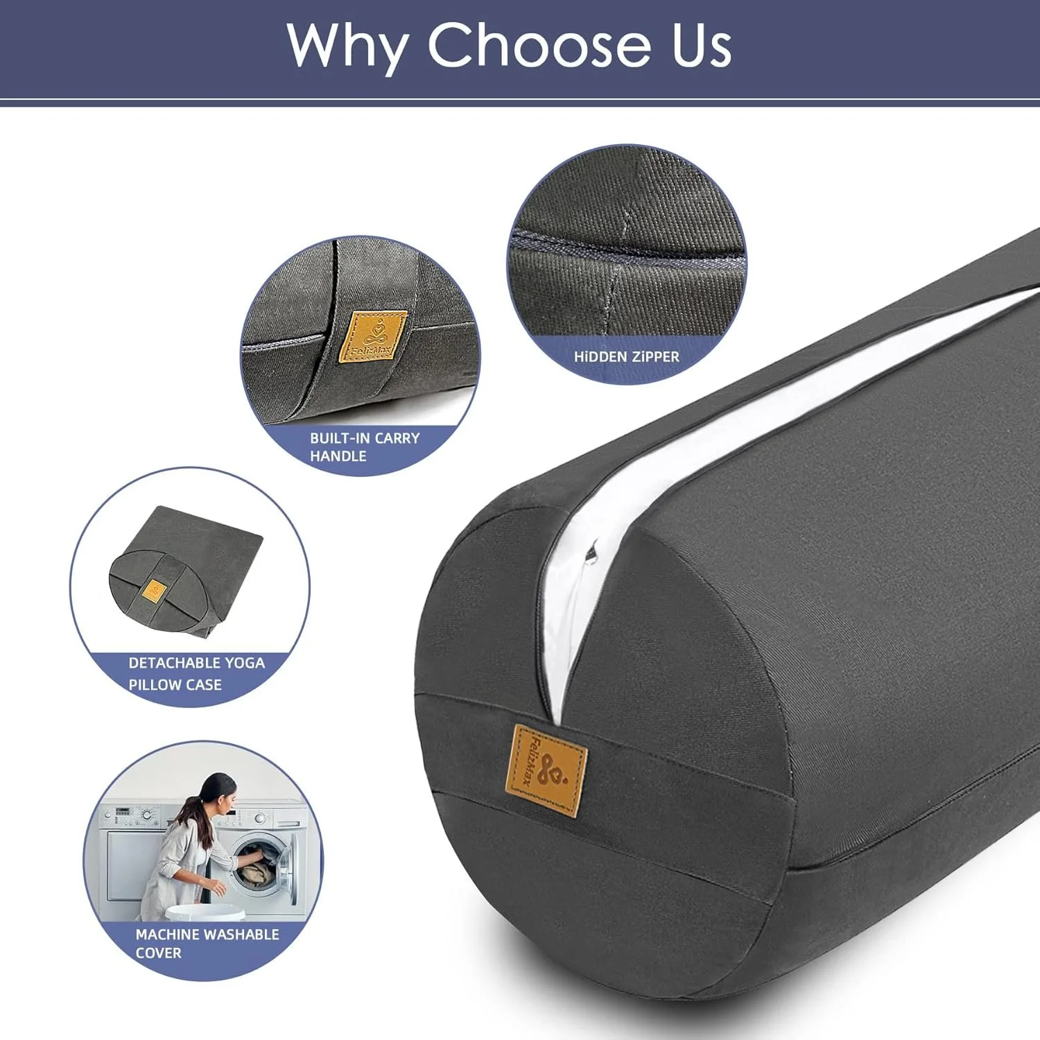 Organic Buckwheat Bolster Yoga Bolster