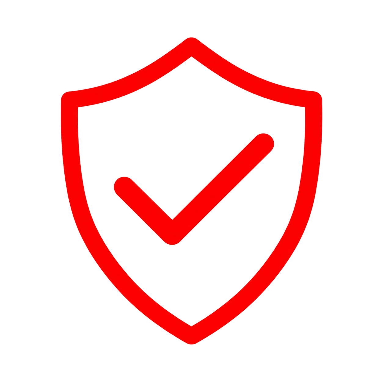 Red shield with a checkmark symbol in the center.