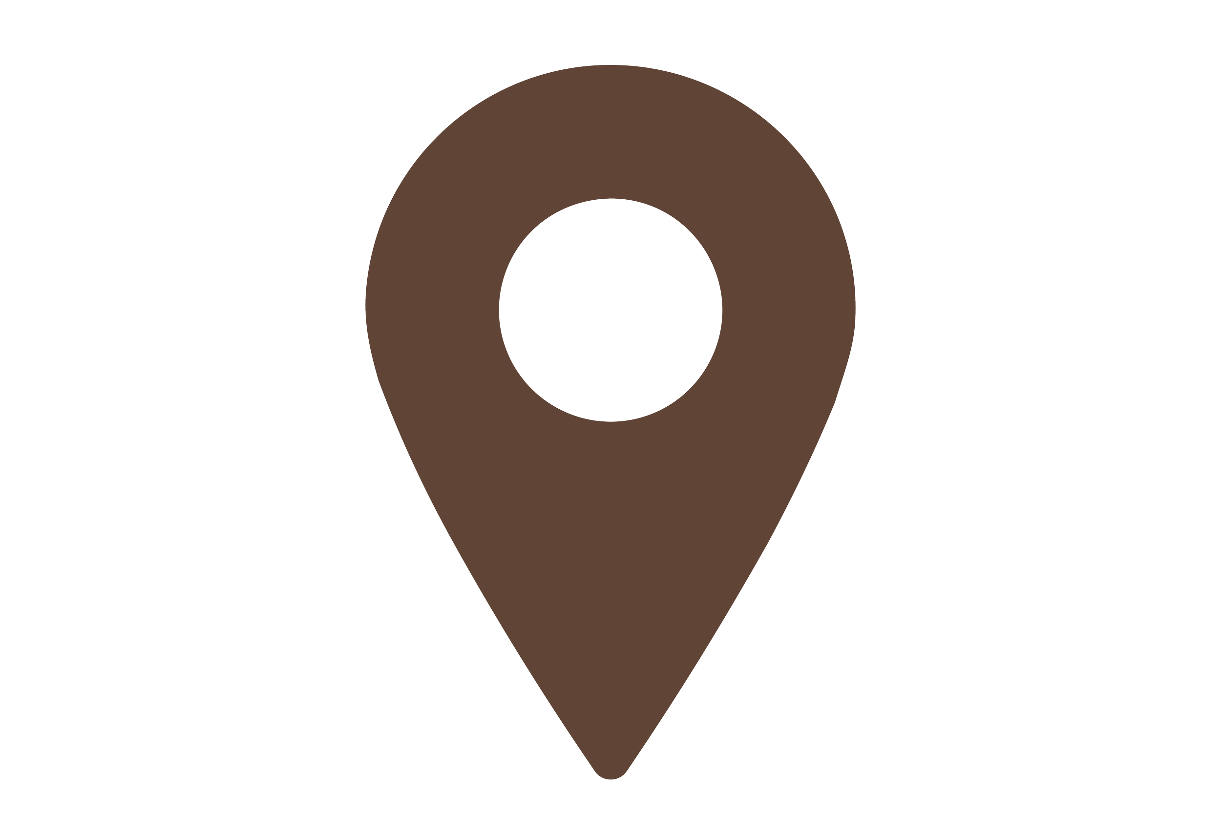 Map pin icon in brown color on a black background, indicating location or navigation.