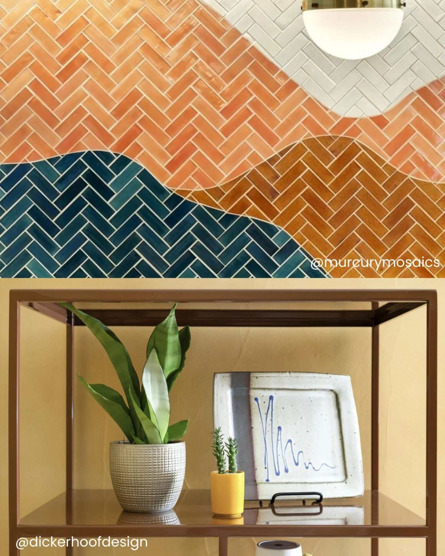 As I was perusing the socials last night, I was drawn to an inspo post from @MercuryMosaics. Then it hit me 👊🏼 it reminded me of a guest bathroom we did in 2024. My client was drawn to energetic palettes and unique design. Being directly across fro