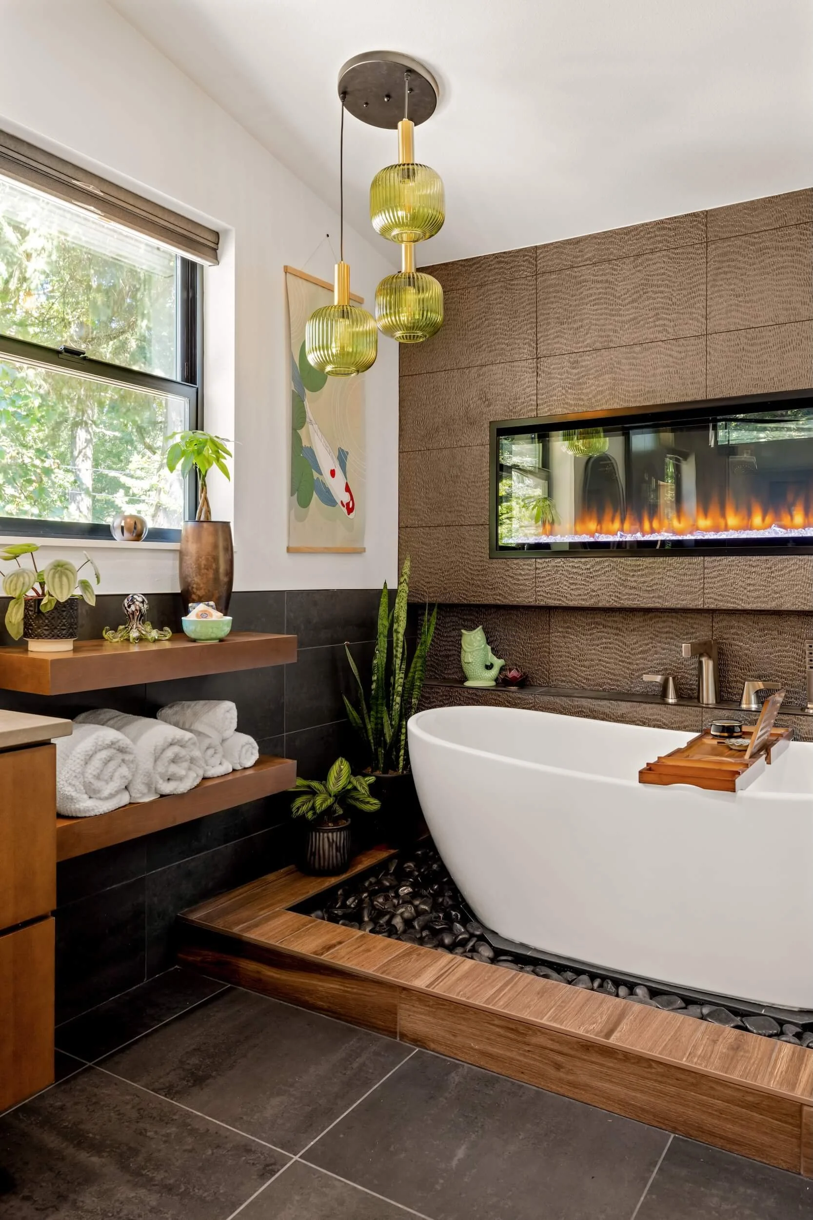 Luxury bathroom with freestanding tub