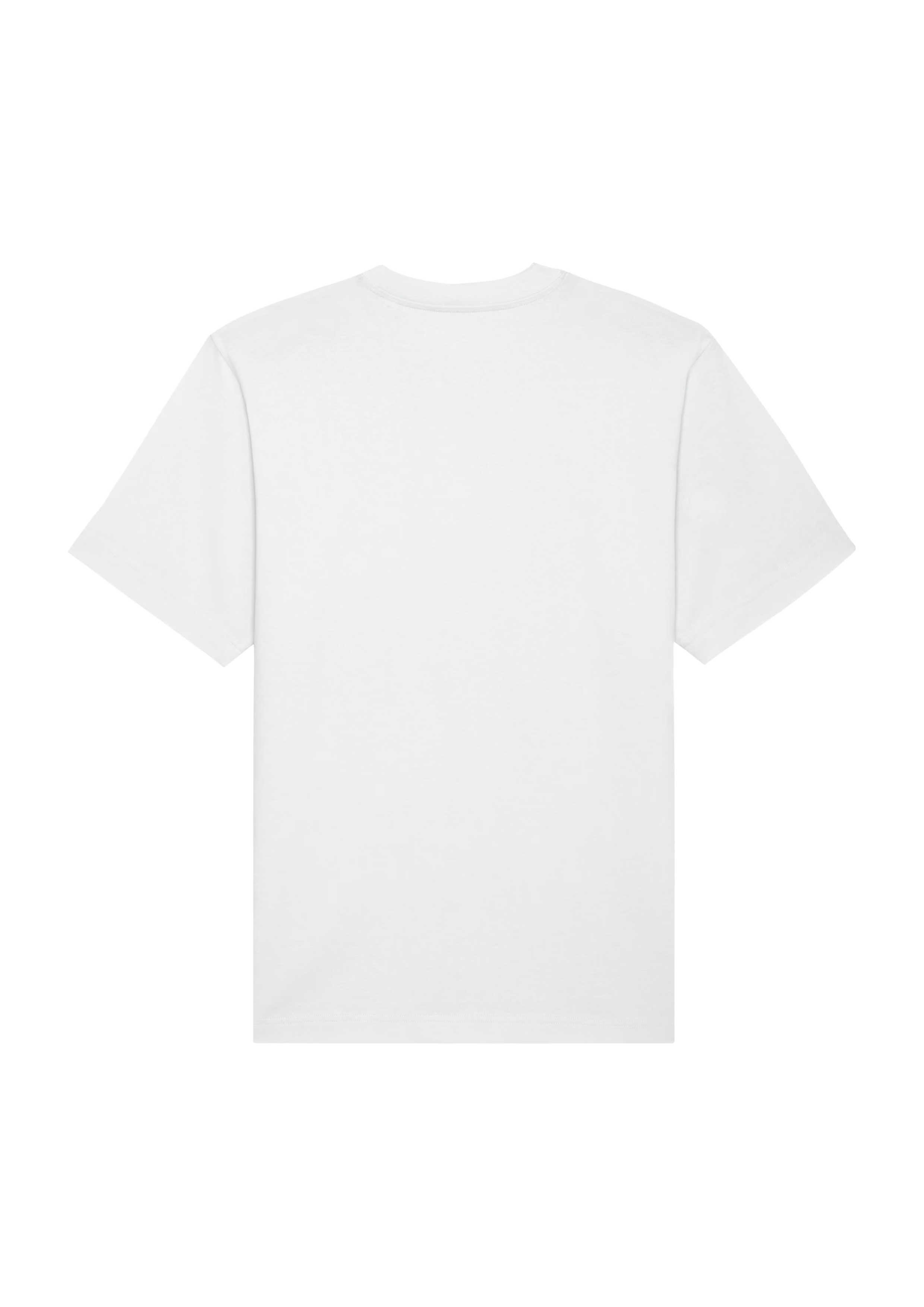 Image à plat d’un t-shirt blanc de dos.