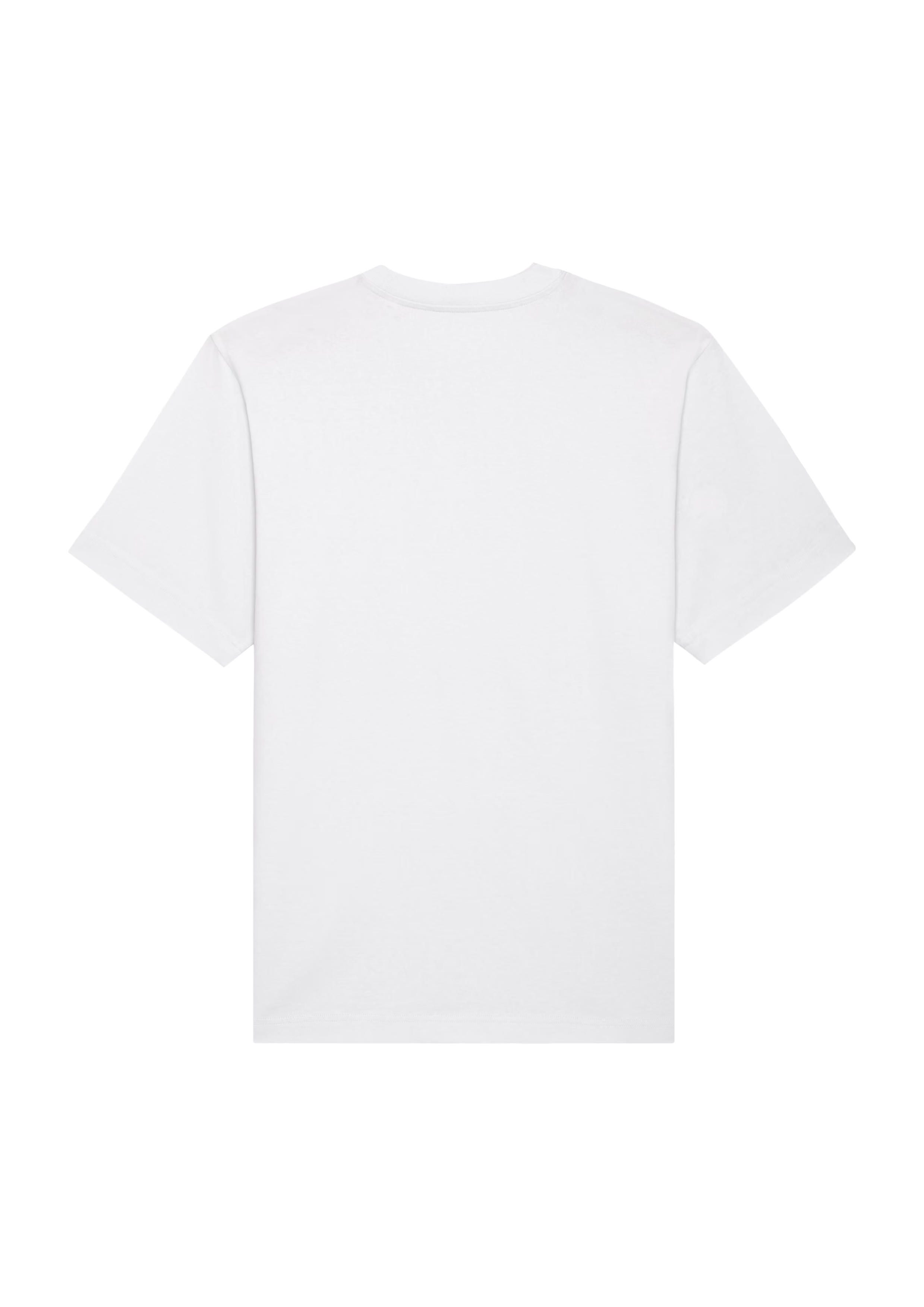 Image à plat d’un t-shirt blanc de dos.