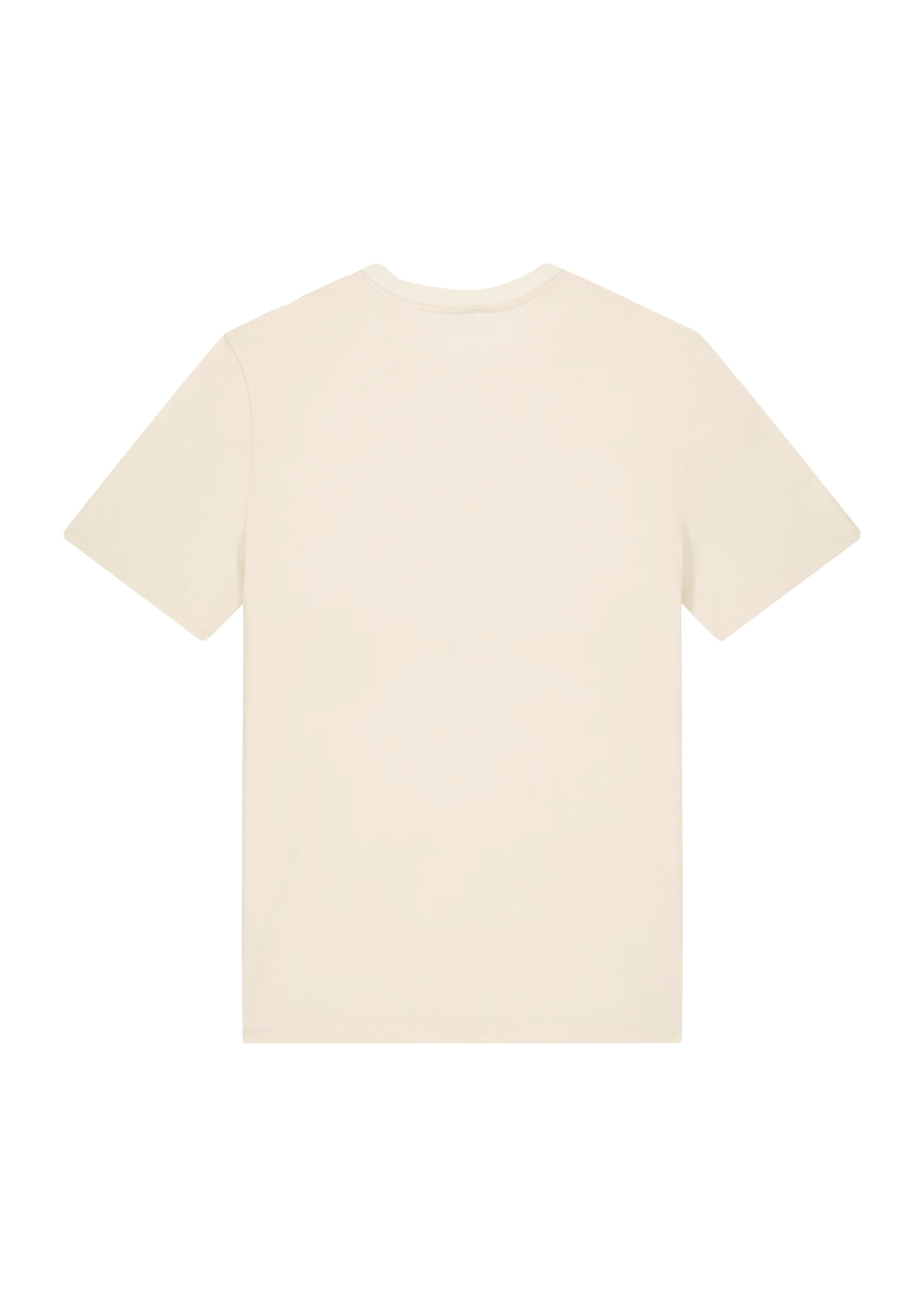 Image à plat d’un t-shirt beige de dos.
