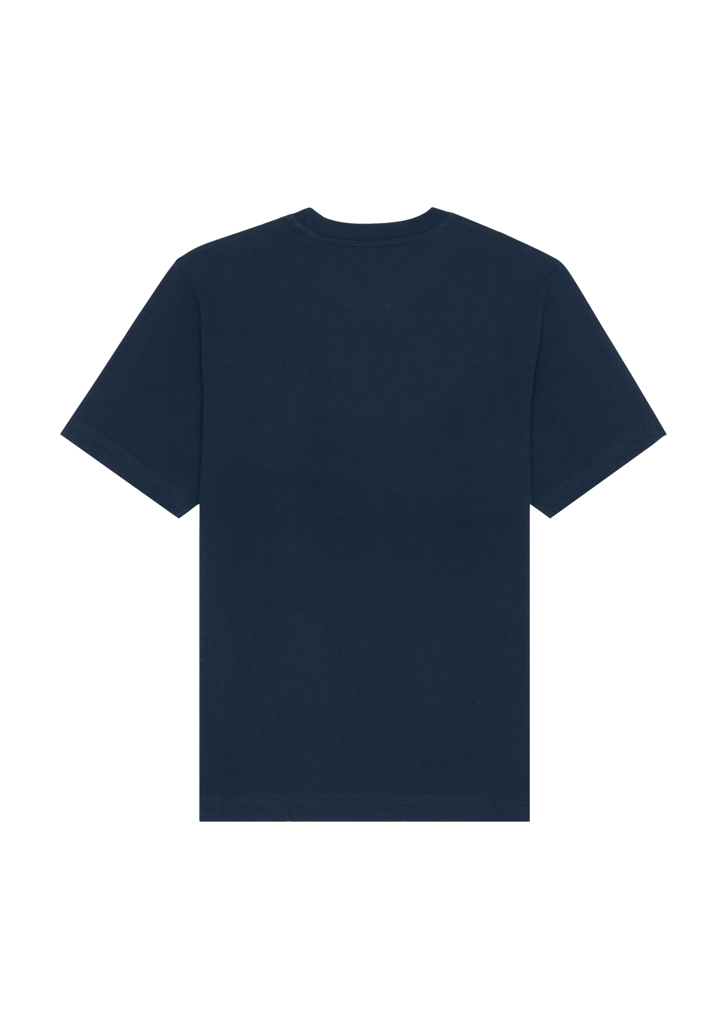 Mock up du dos d’un t-shirt premium bleu marine