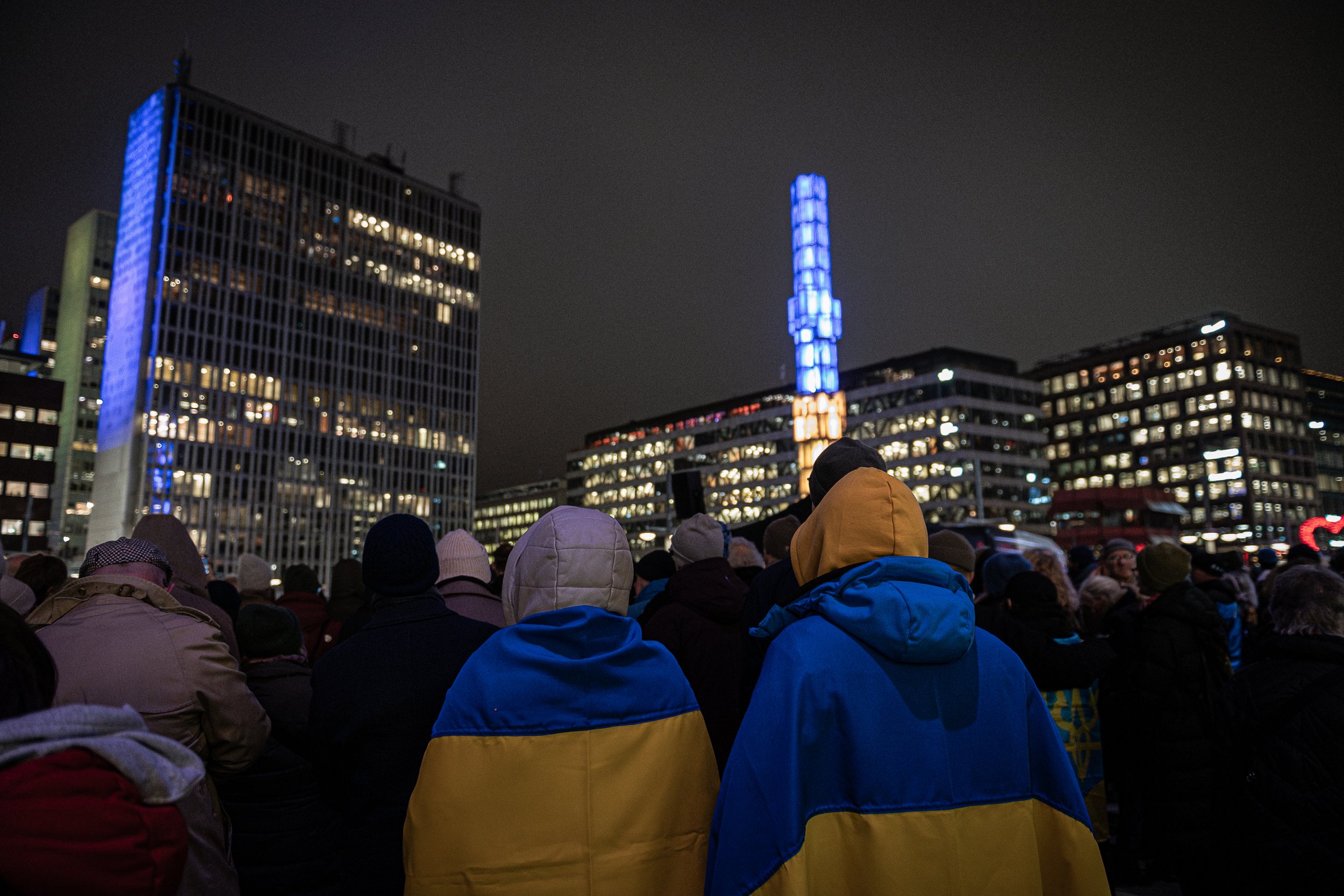 Treårsdagen av Rysslands invasion av Ukraina, Sergels Torg 20250224