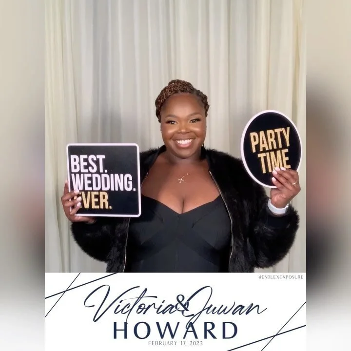 Have a wedding coming up? Great! We love weddings!

Congratulations to Victoria &amp; Juwan! 

Book the Digital Photo Booth for your event. Unlimited photos, videos, boomerangs, and GIFs.