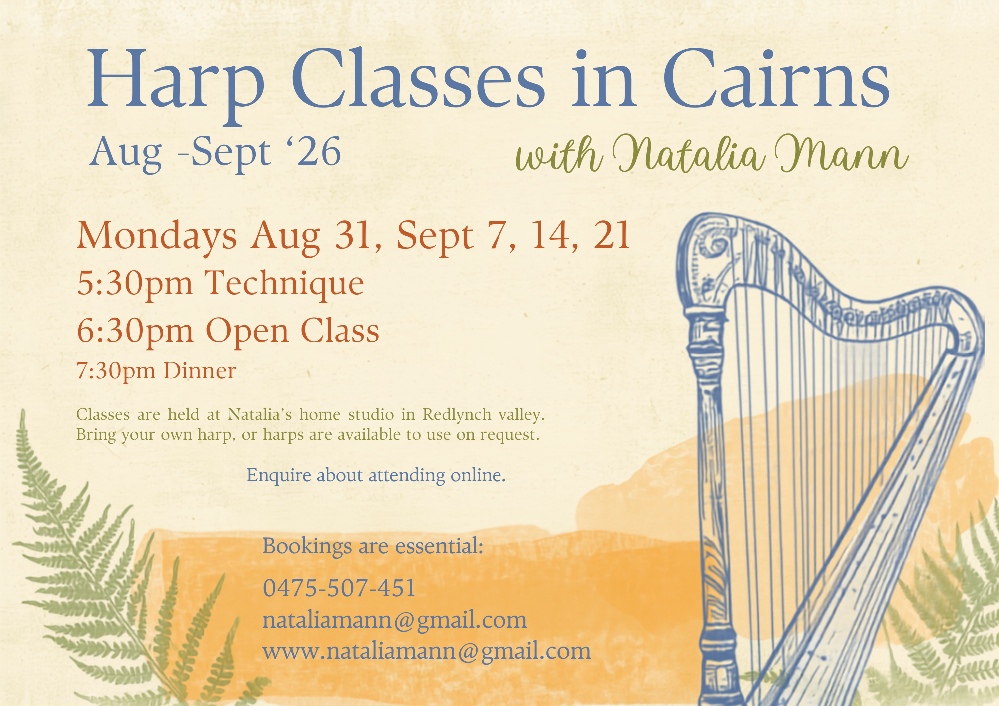 Harp Classes in Cairns