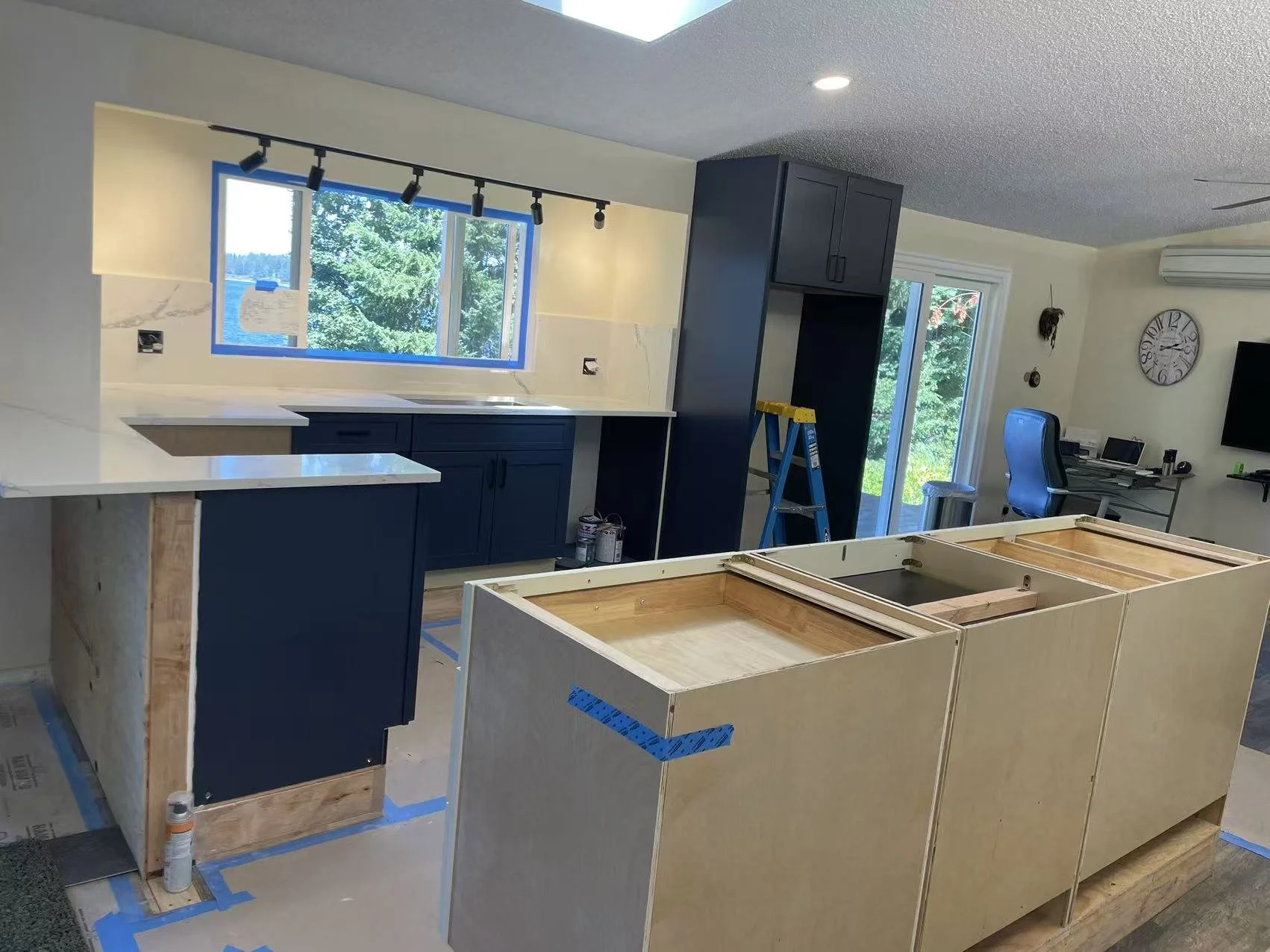 Blue Shaker, Island Cabinets