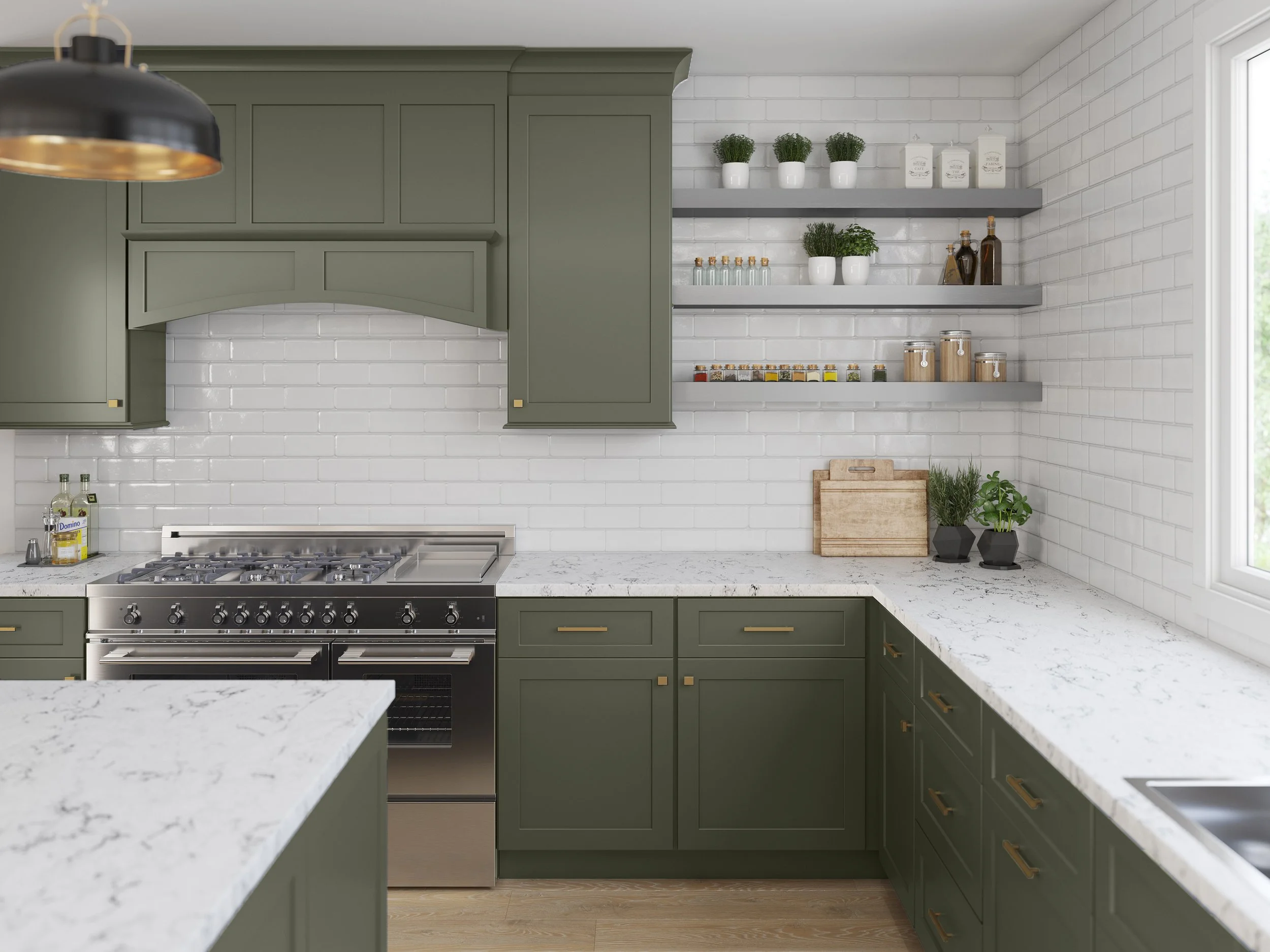 Green sage cabinets