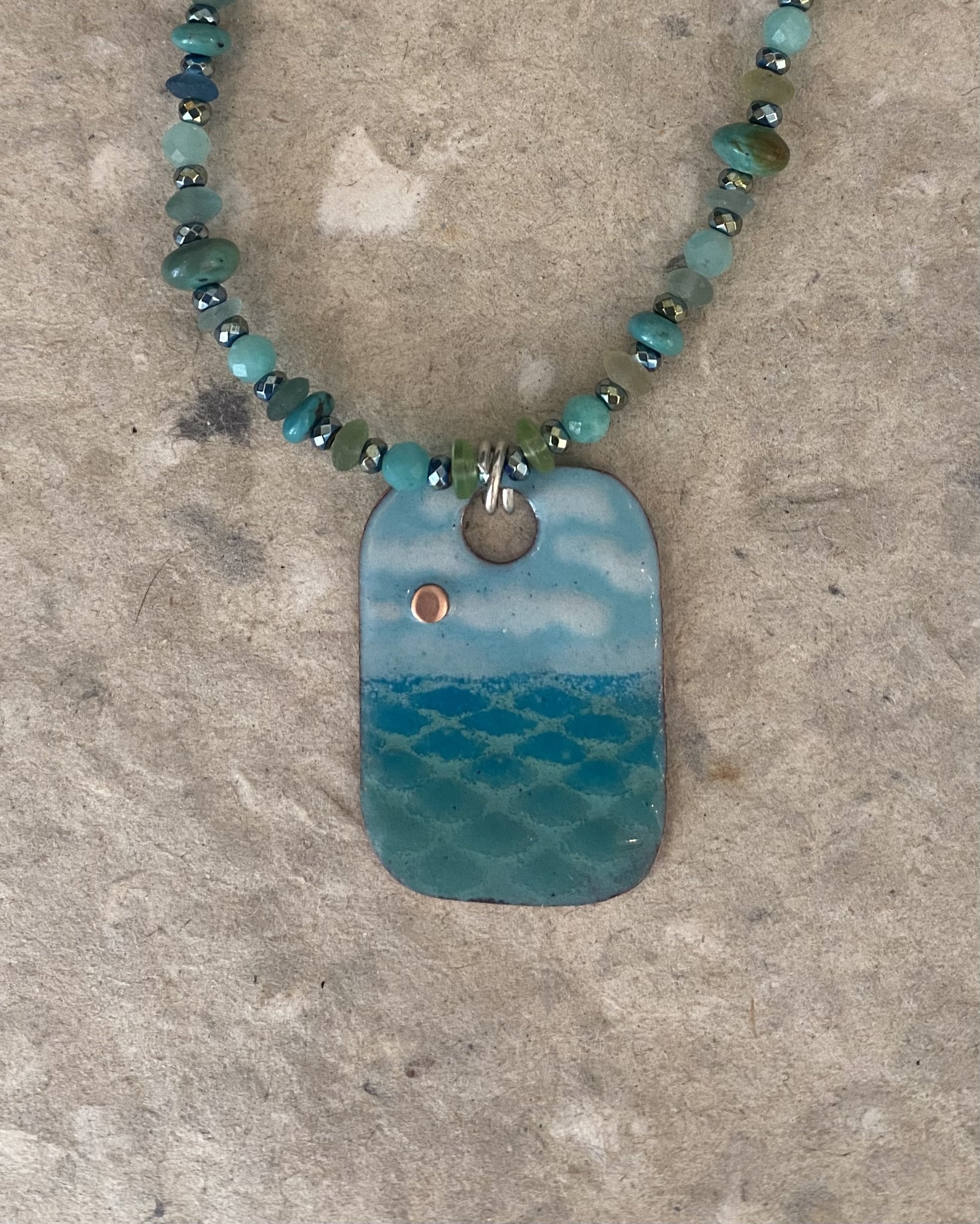 By the Sea Enamel Pendant