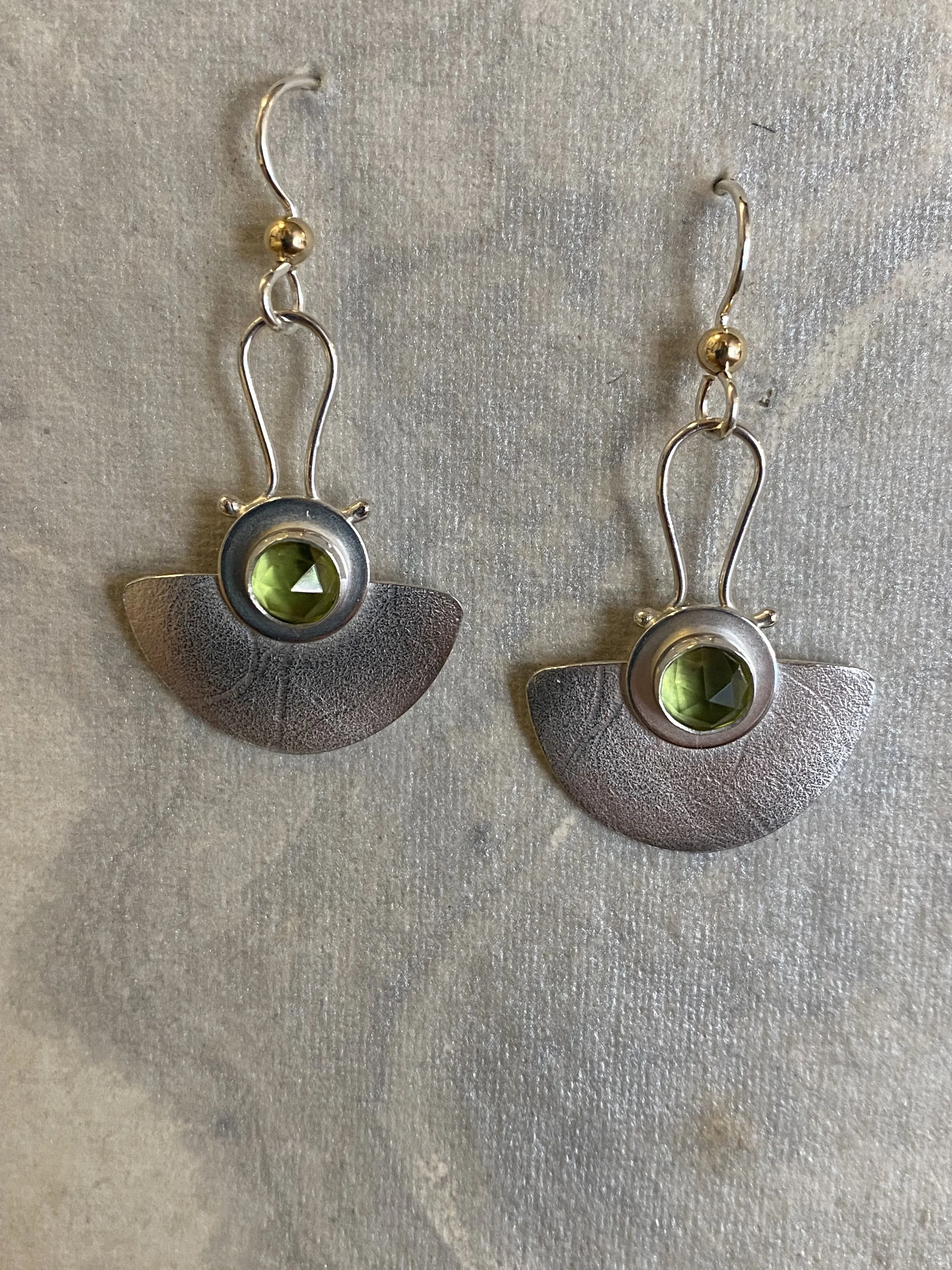 Half Moon Peridot Earrings
