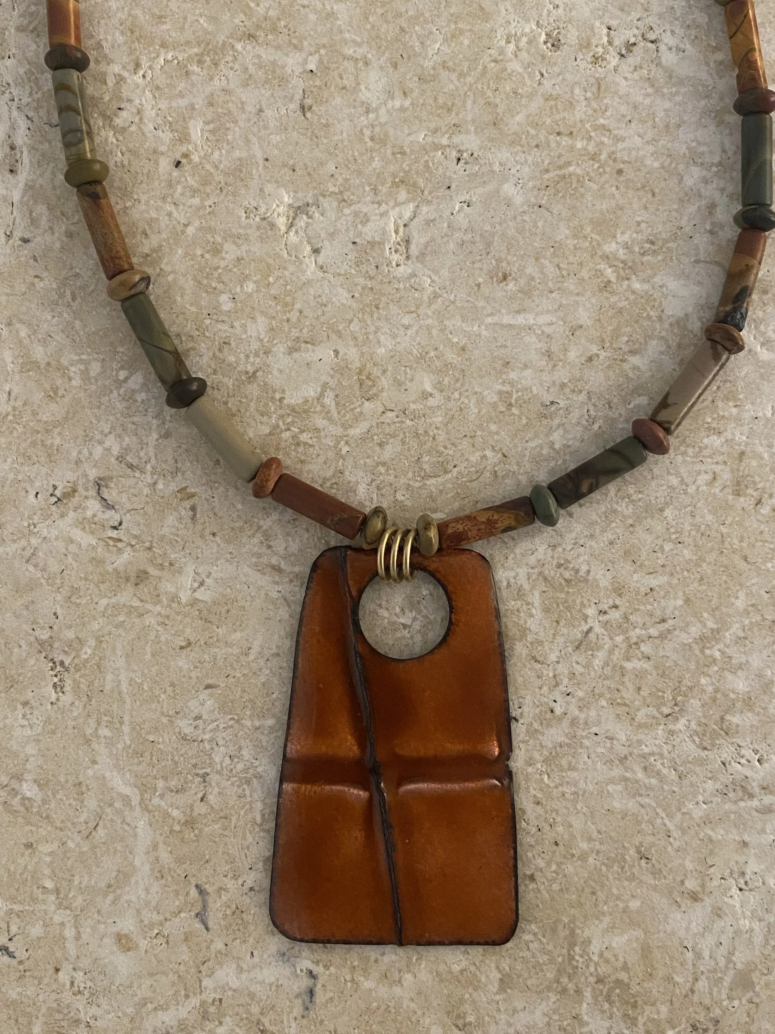 Fold-Formed Copper Enamel Pendant