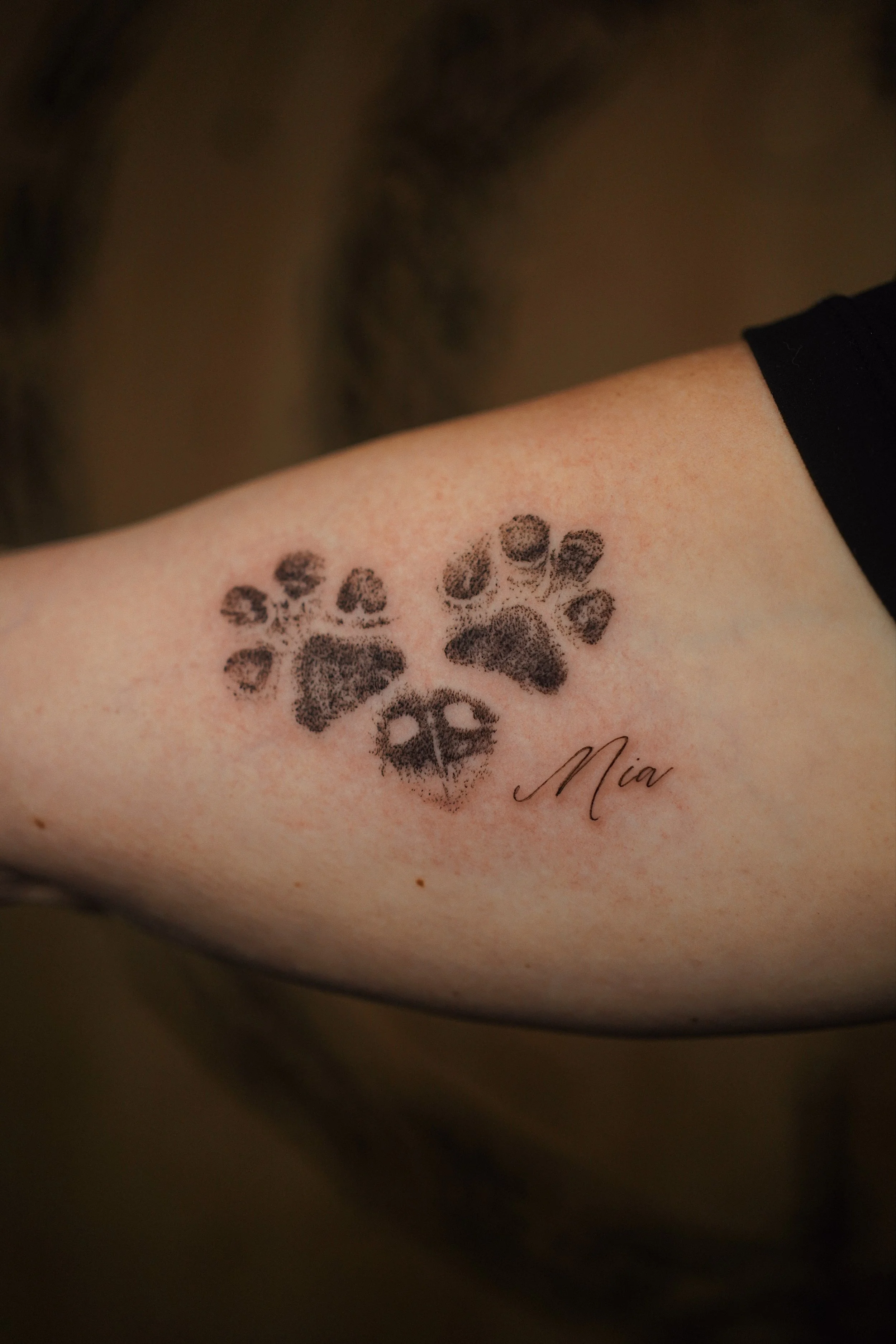 "Mia" Memorial Paw / Nose Print on Inner Bicep