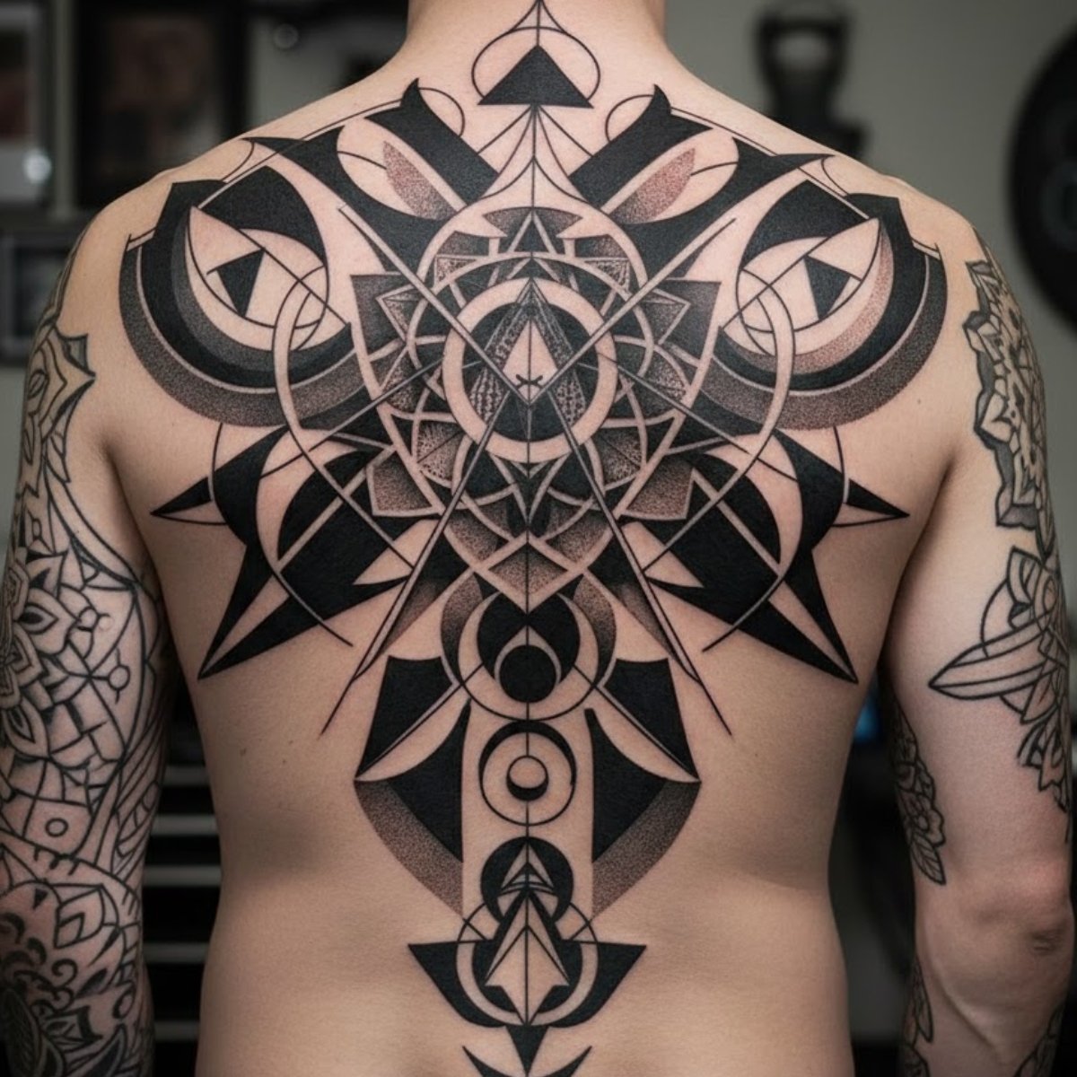 Blackwork Geometric Tattoos
