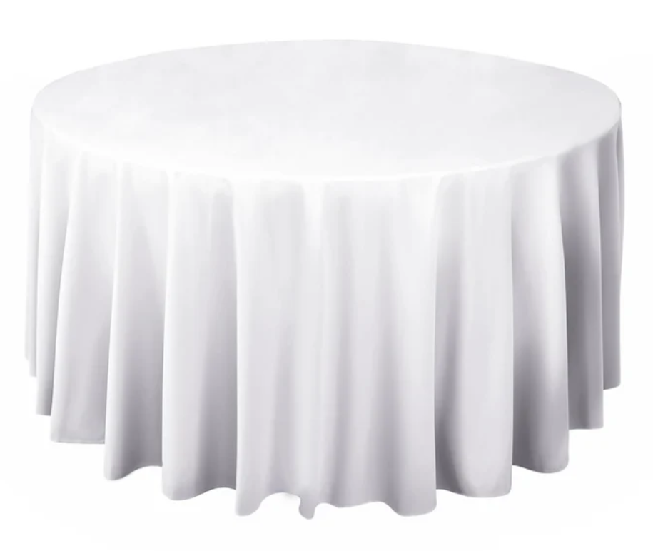 132" White Round Linen