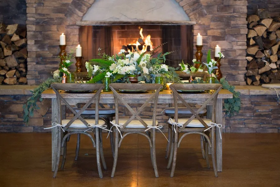 Tablescape at spruce mountain lodge designed by Denver wedding planner