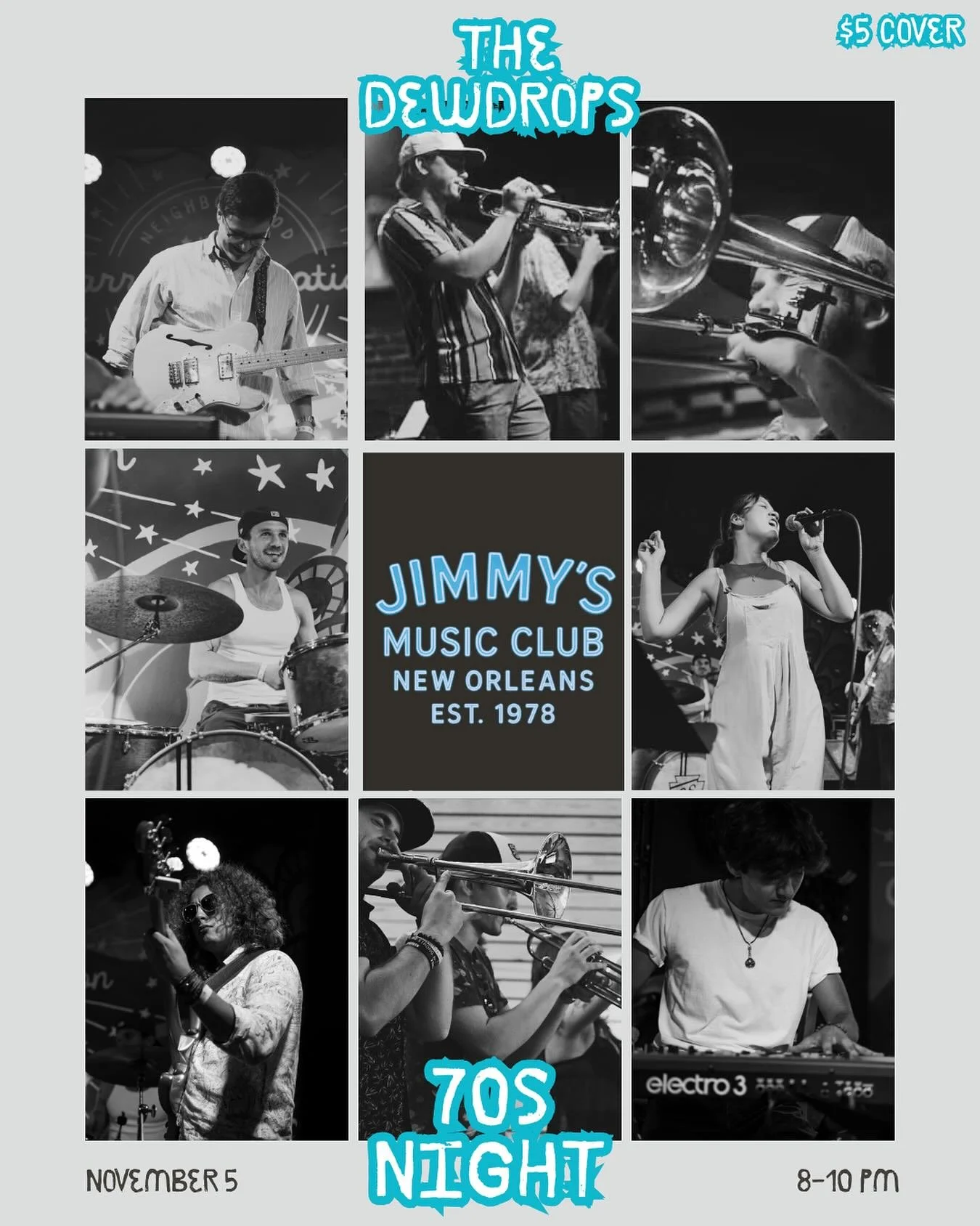 BIG NEWS:
We are so excited to announce we will be hosting a 70s themed party and show at @jimmysmusicclub THIS WEDNESDAY! Halloween season isn&rsquo;t over yet, get your hairspray, groovy outfit, and friends to celebrate the 70s!
💙💙💙💙💙💙💙💙🪩?