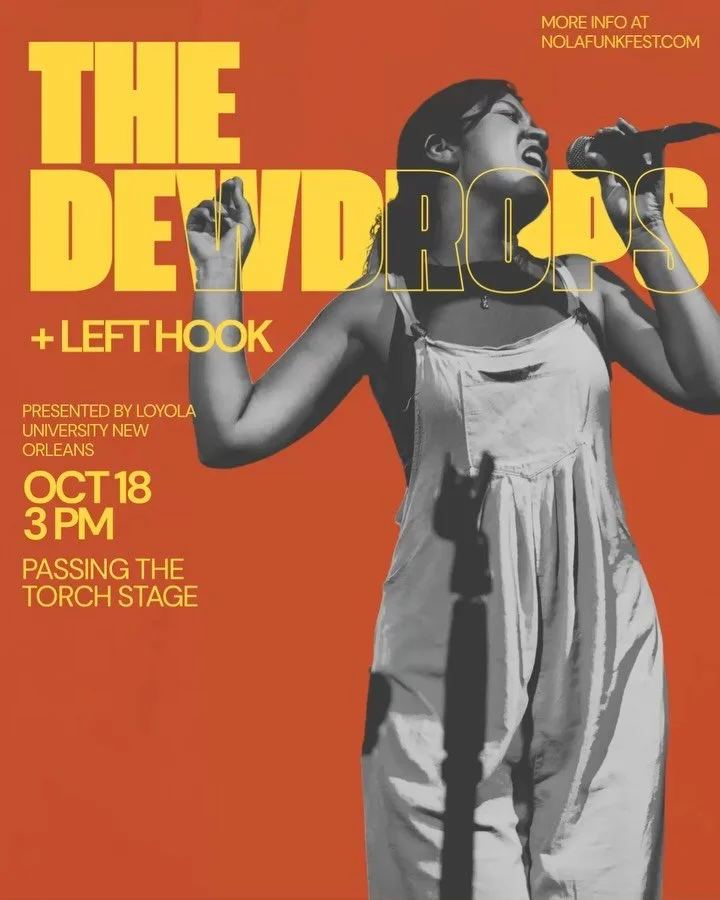 We are excited to announce that we will be sharing the Passing the Torch Stage with @lefthookband for a 3 PM set next Saturday, Oct 18th! Come on out to get funky at Funk Fest, Dewdrops💙