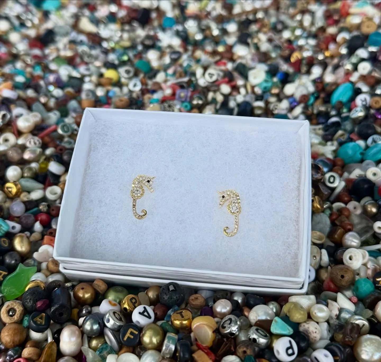 Seahorse earrings are back! Only a few pairs! Come see us @mandevilletrailheadmarket today!
