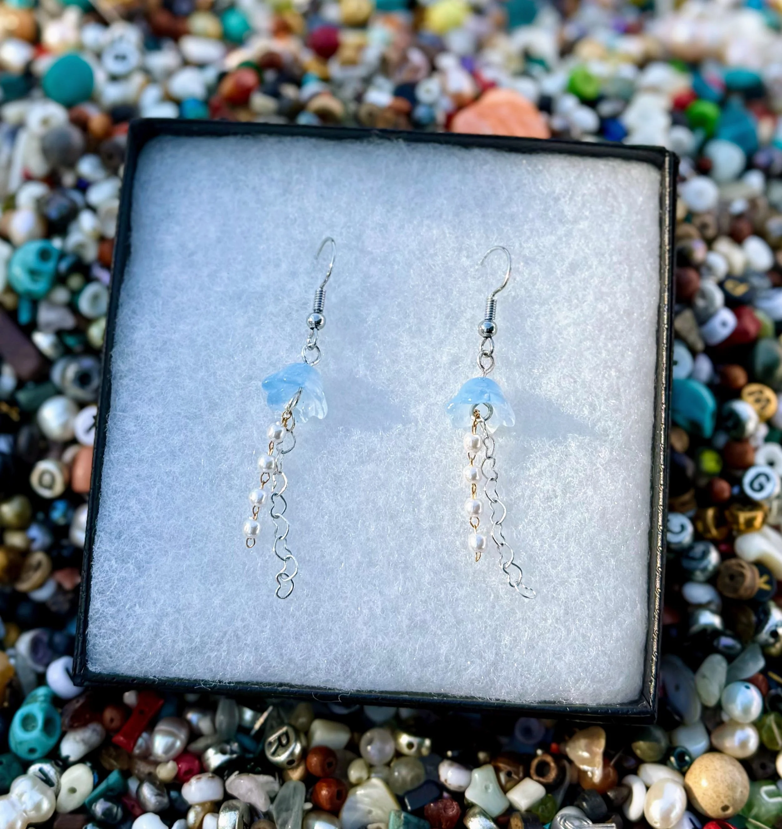 Powder Blue Baby Jellyfish Earrings