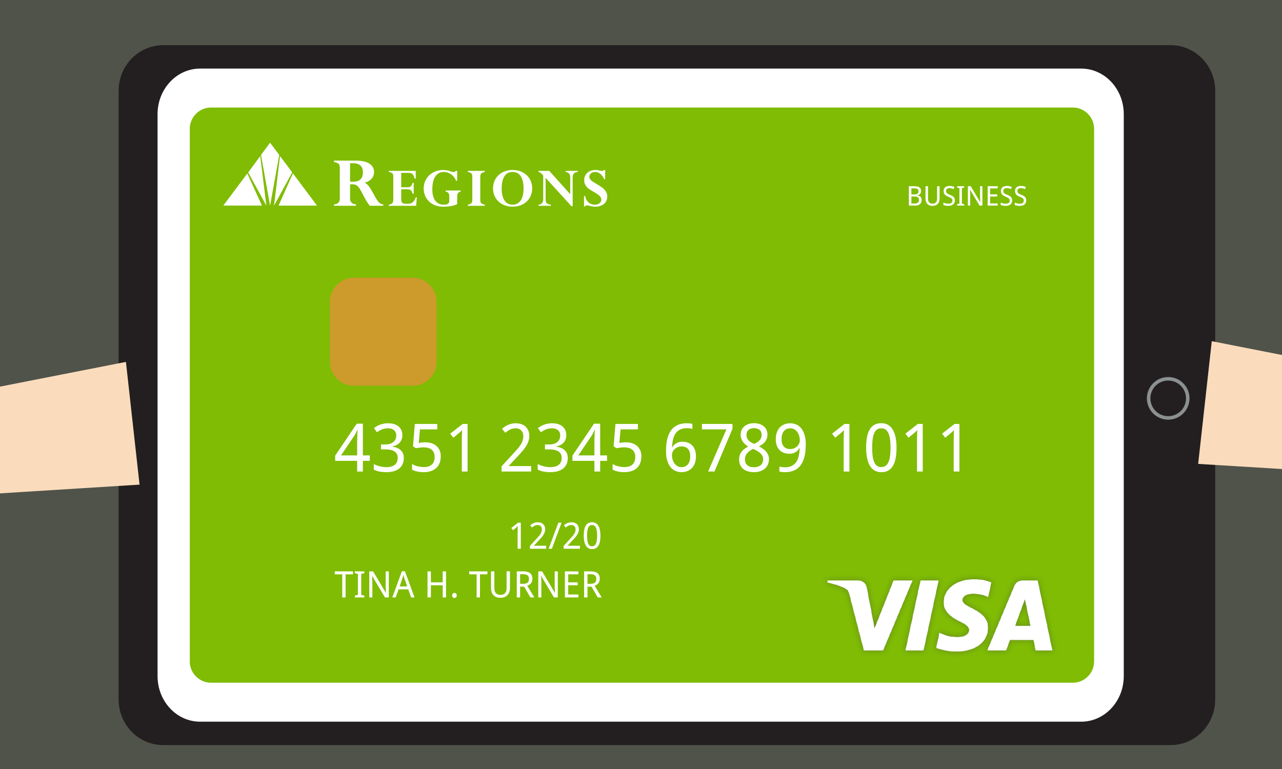Redhead takes out Visa Card