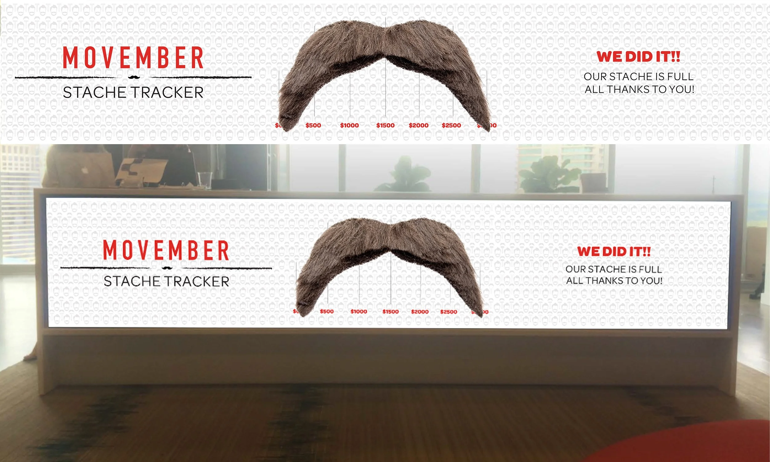 Front Desk Screen: Movember Stache Tracker