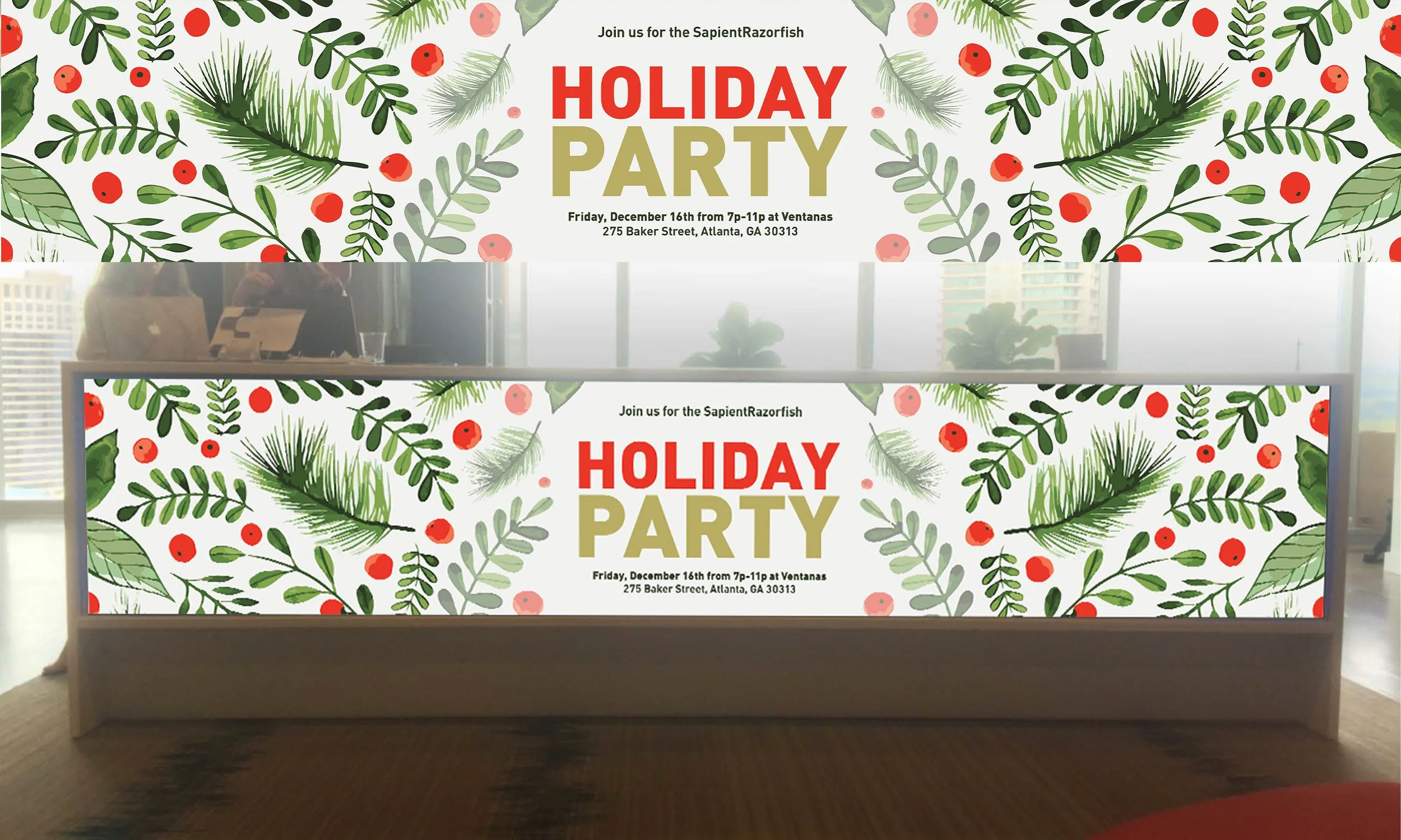 Front Desk Screen: Holiday Party