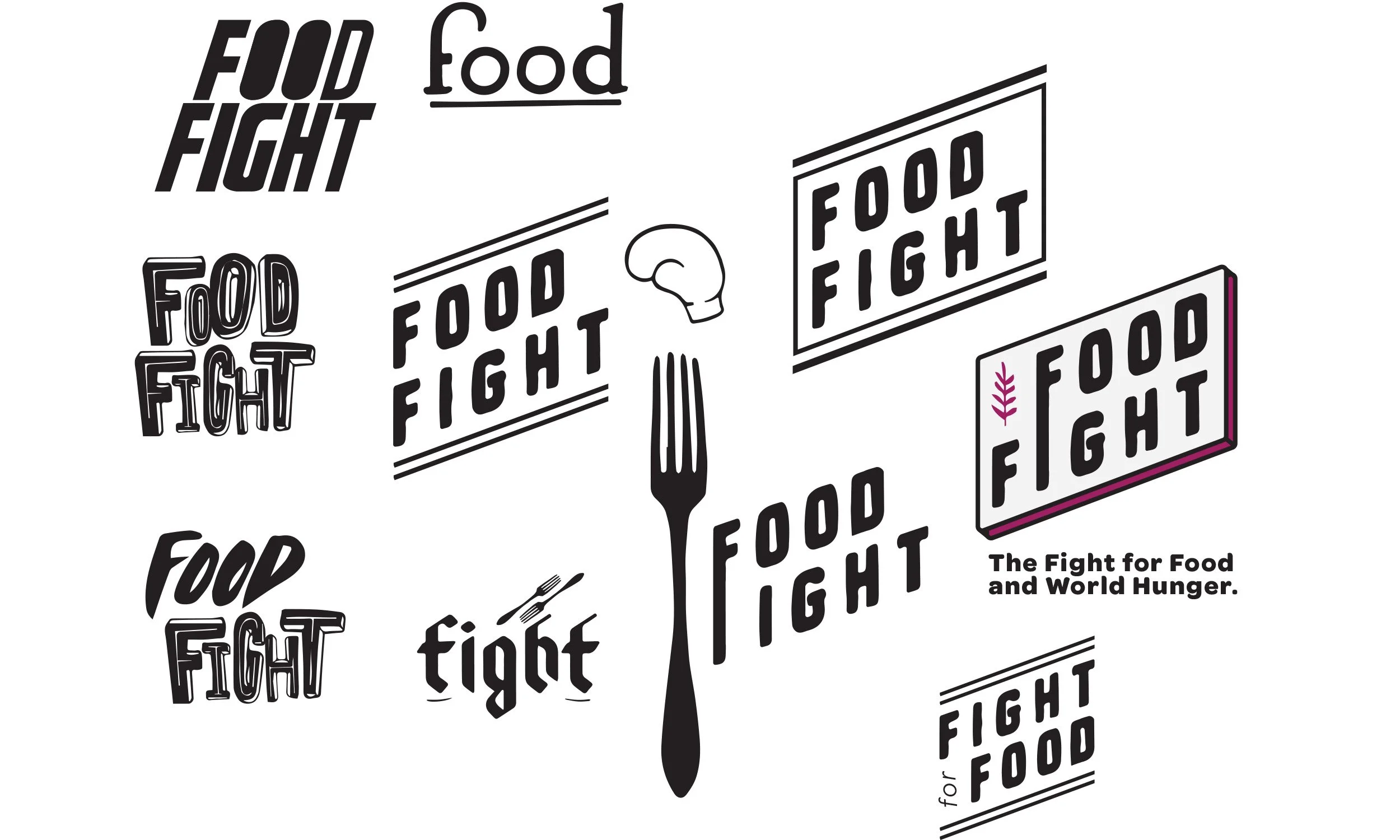 World Hunger Food Fight Logo Exploration
