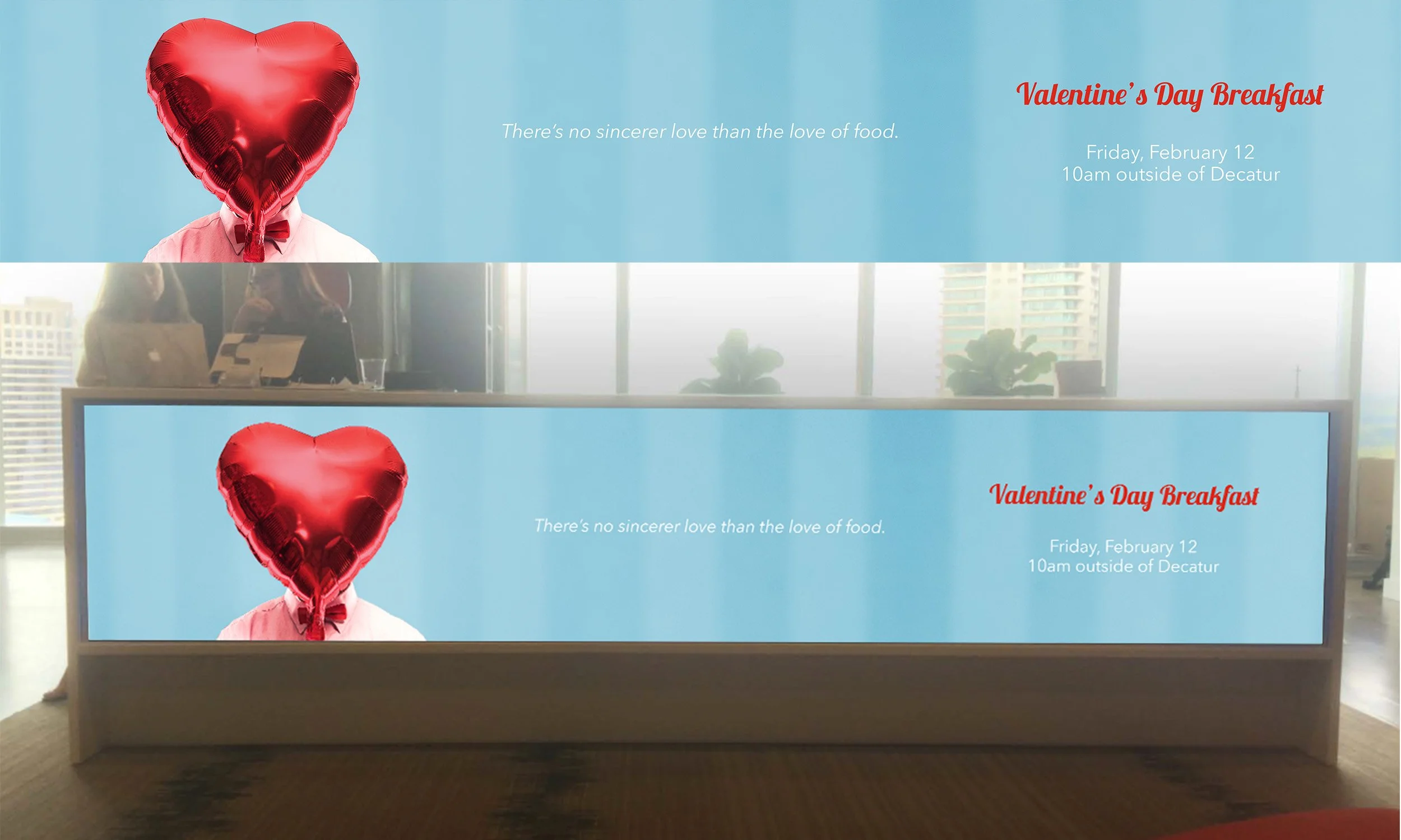 Front Desk Screen: Valentine's Day Breakfast