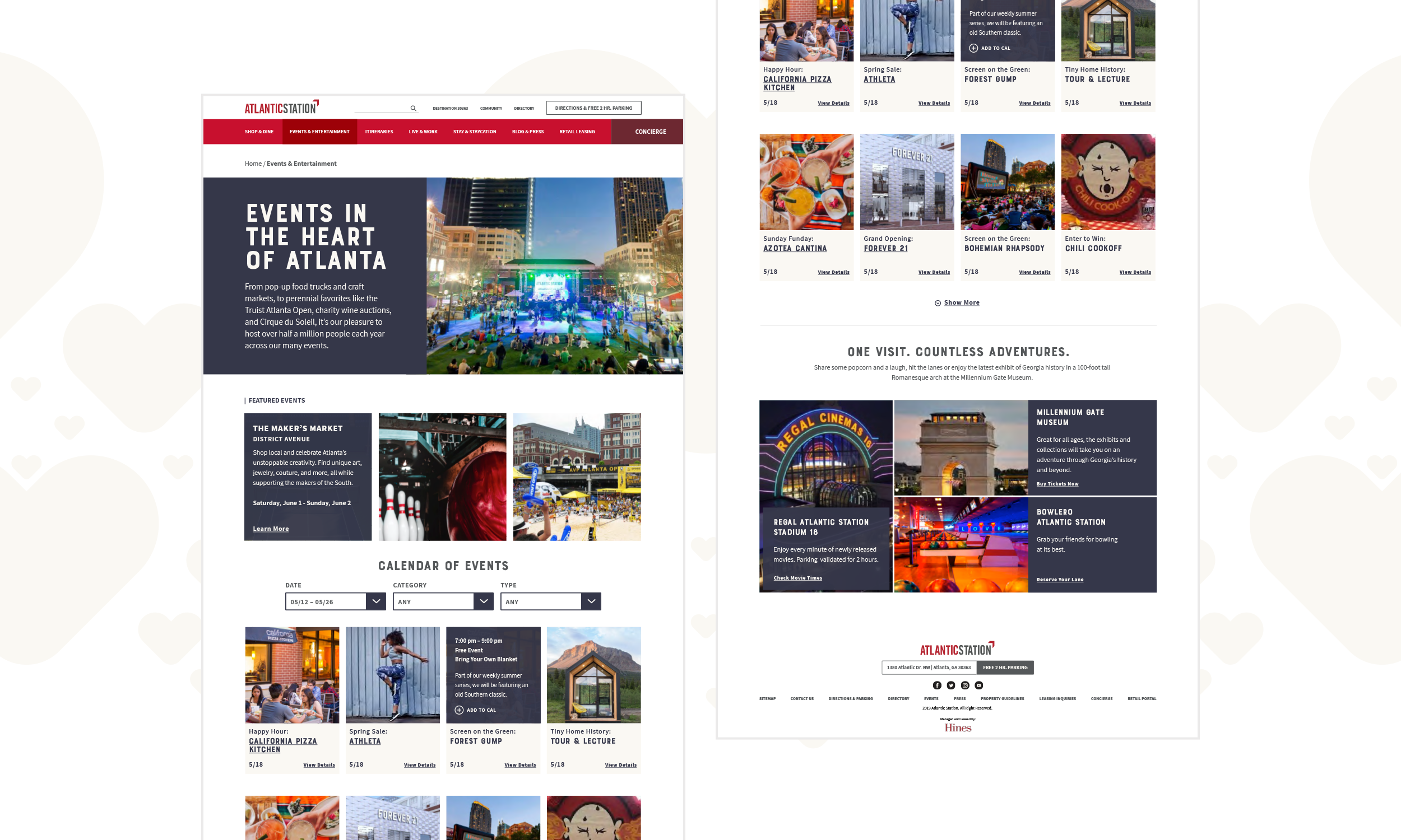 Events and Entertainment Landing Page